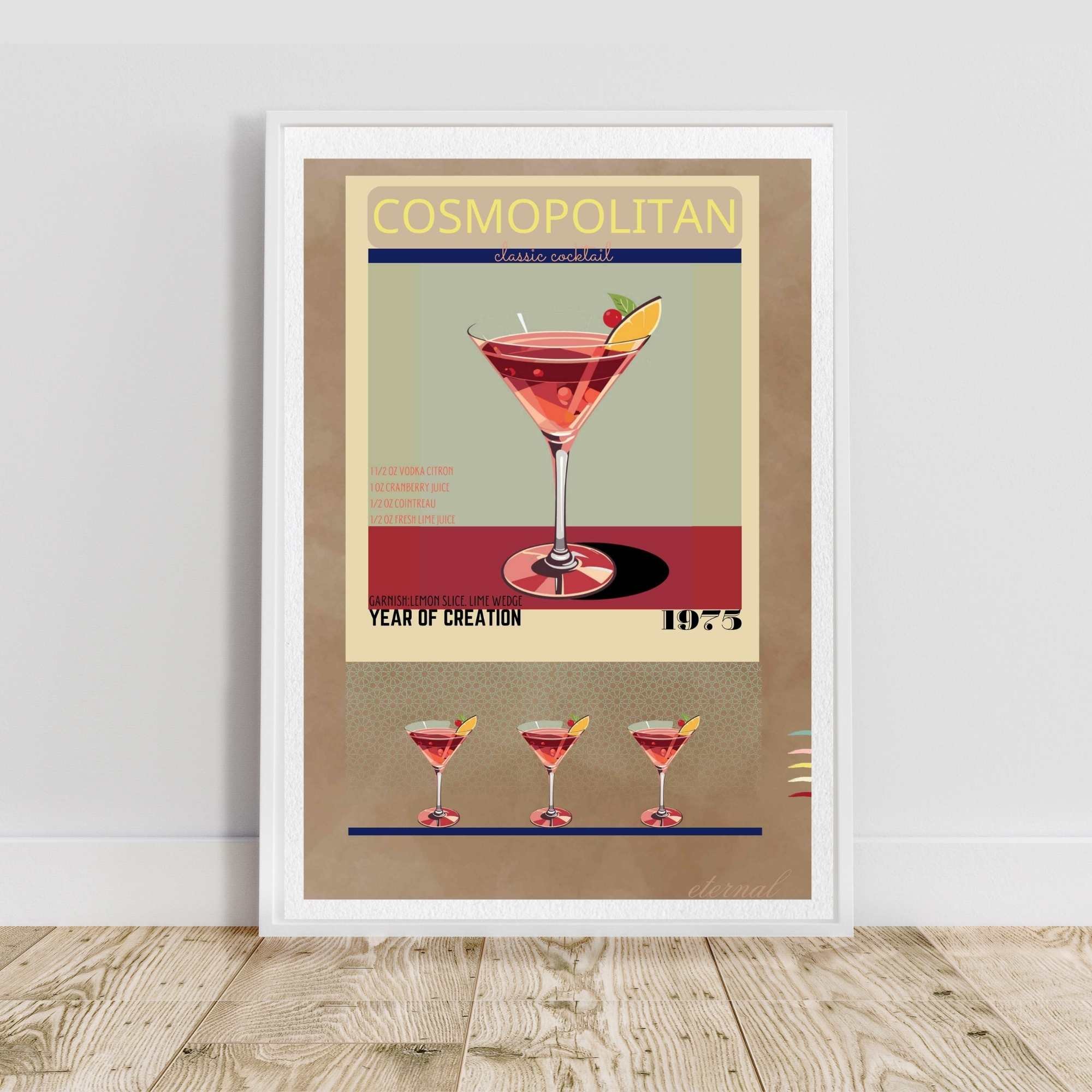 Cosmopolitan Retro Cocktail Culture Wall Art Print, Eternal Art Prints - Eternal Art & Design