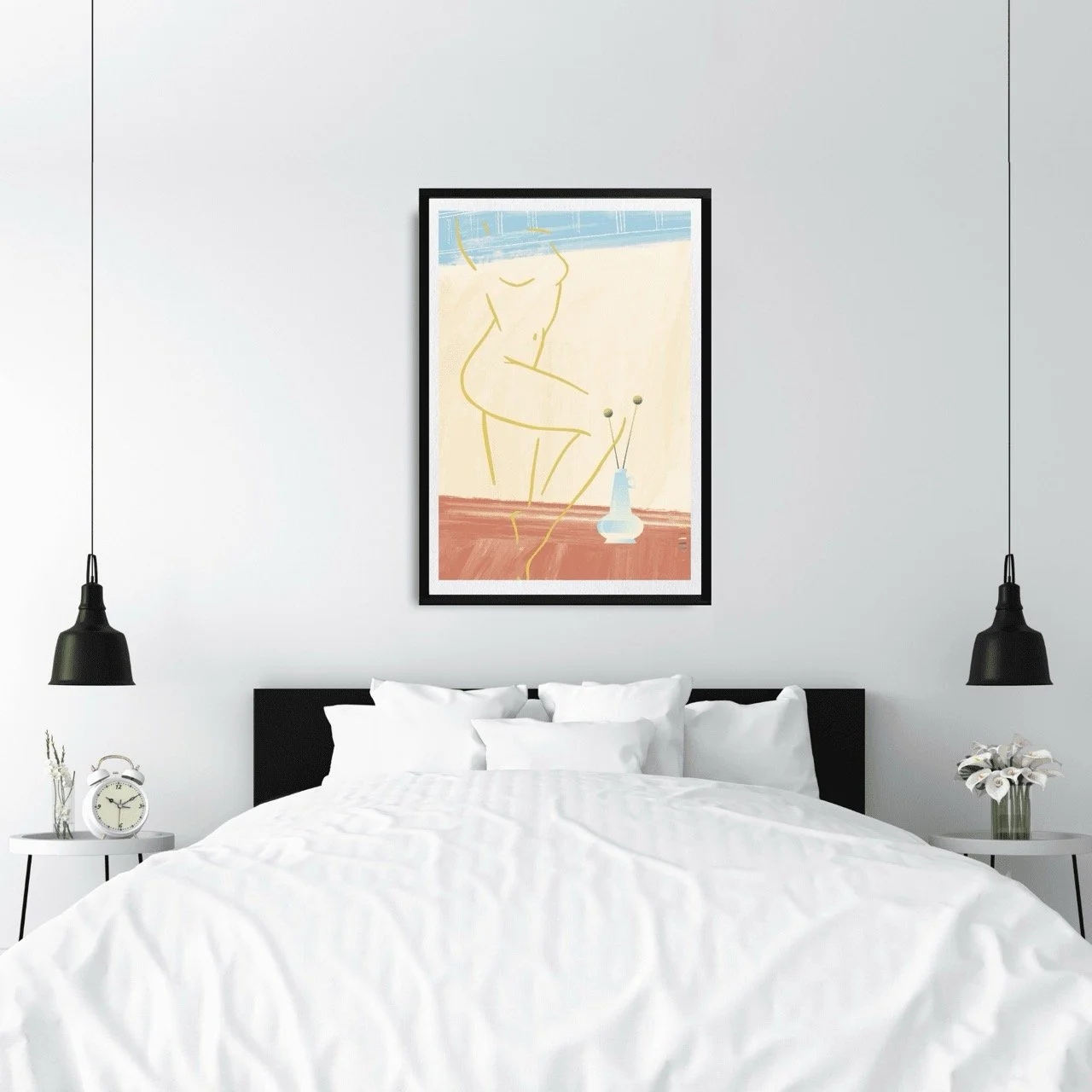 Nude Female with Blue Vase Wall Art Print, Sydney Artist - Eternal Art Prints - Eternal Art & Design