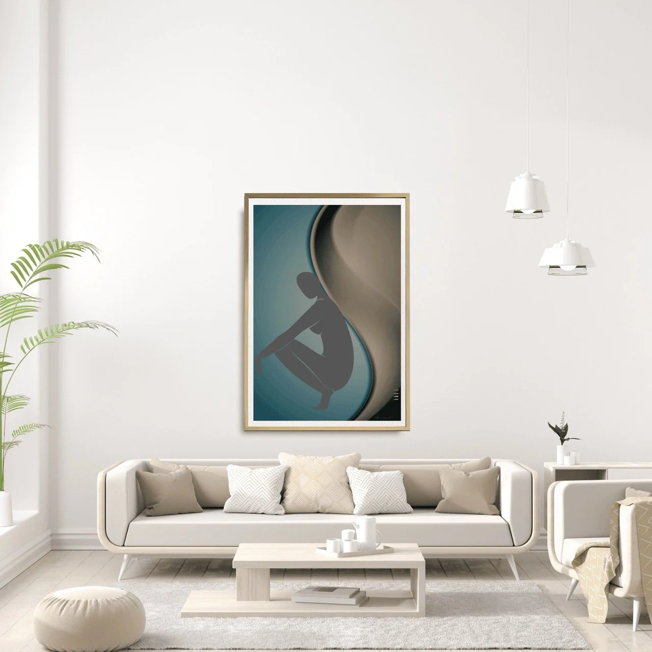 Nude Female with Curve Art Print, Sydney Artist - Eternal Art Prints - Eternal Art & Design