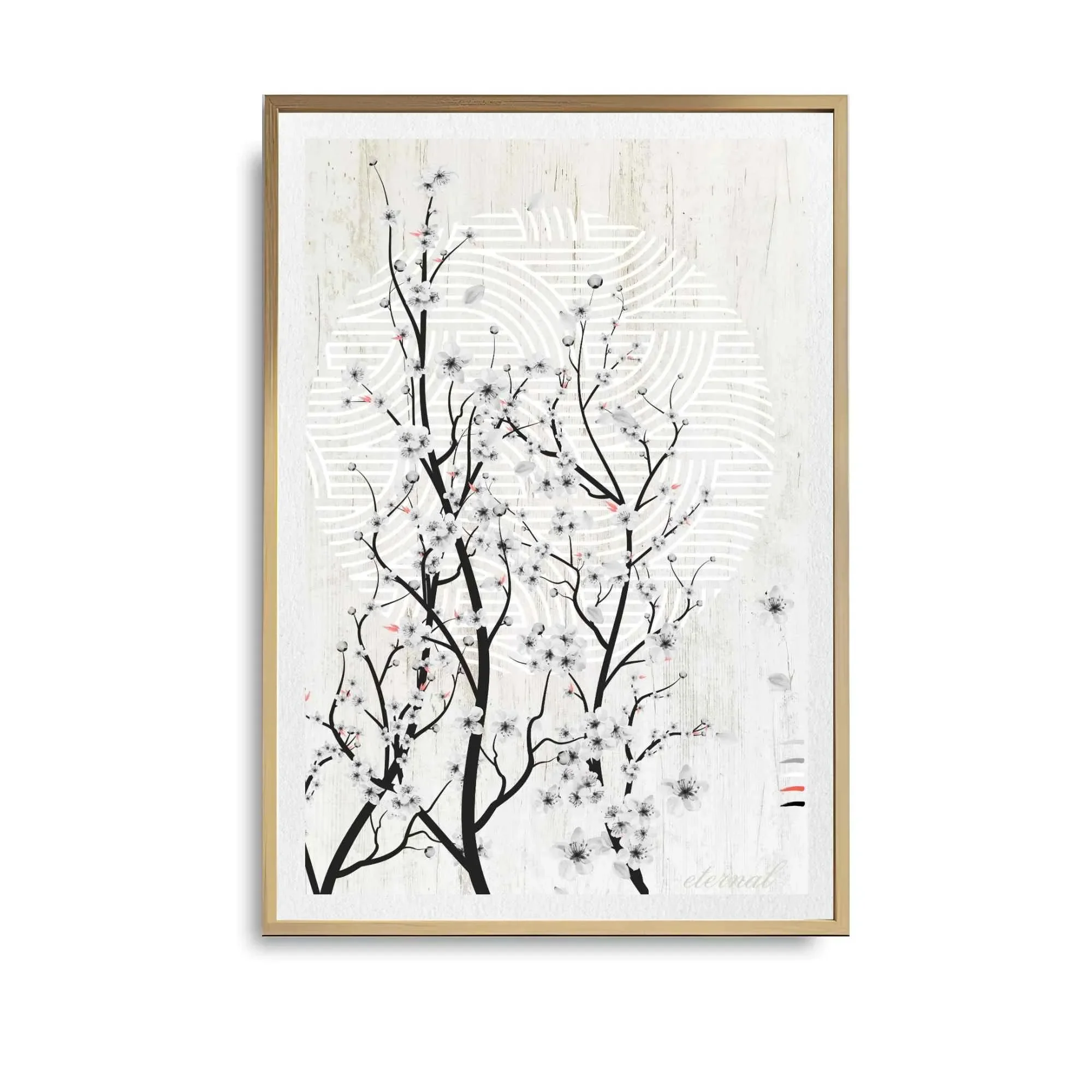 Oriental Cherry Blossom Zen Wall Art Print , Eternal Art Prints