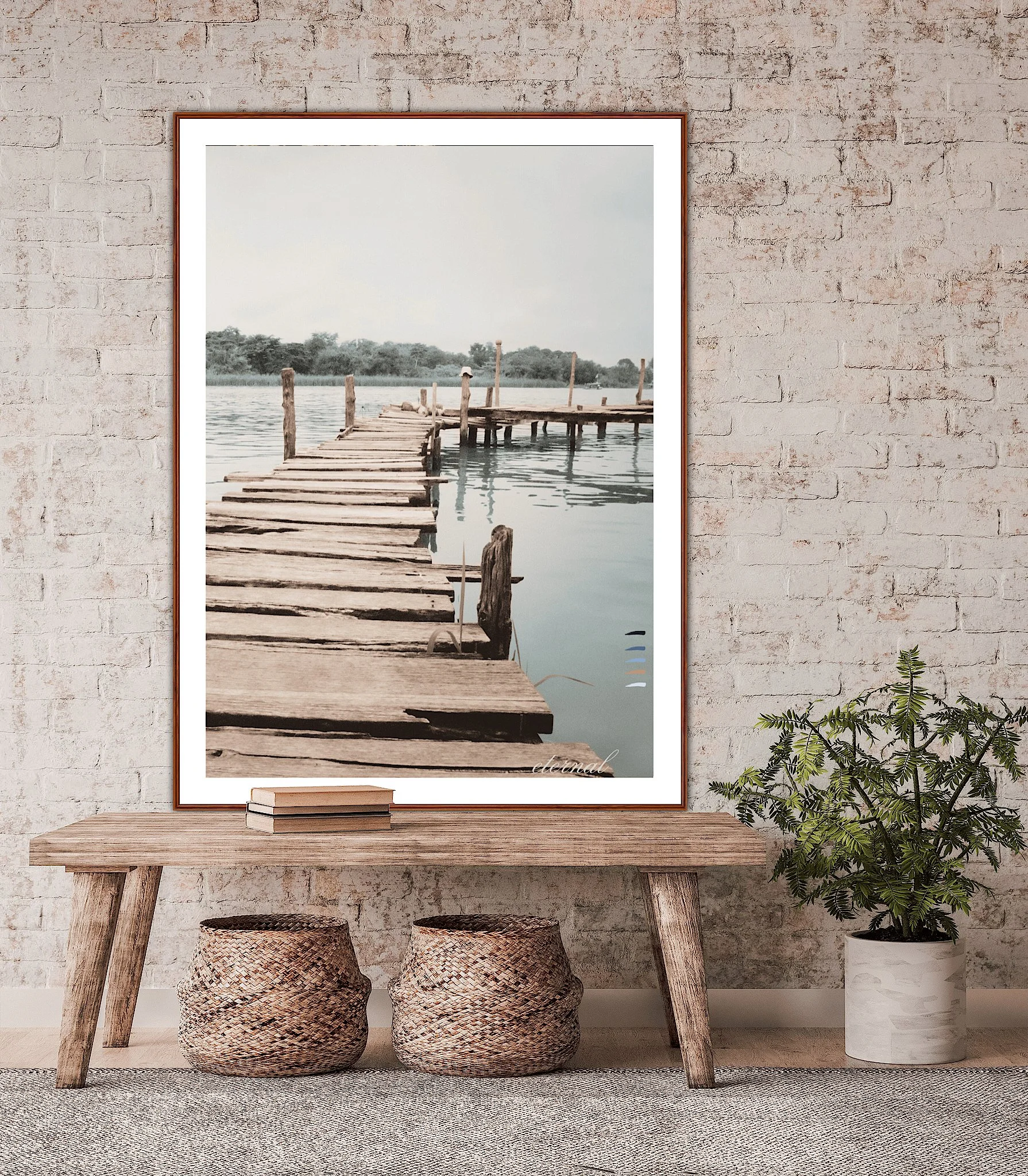 Tranquil Rustic Pier Wall Art Print, Eternal Art & Design - Eternal Art & Design