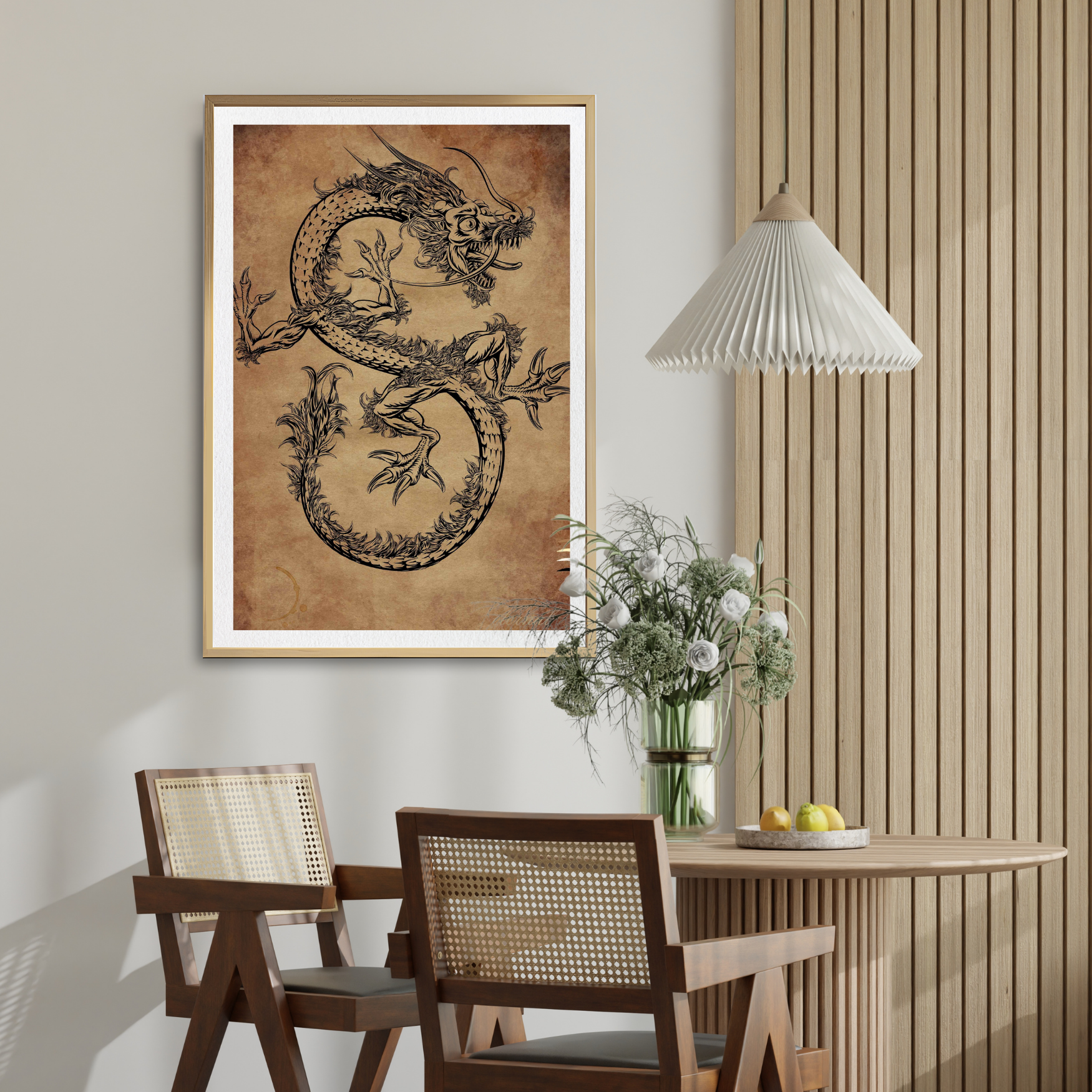 Oriental Eastern Dragon Wall Art Print, Eternal Art Prints - Eternal Art & Design