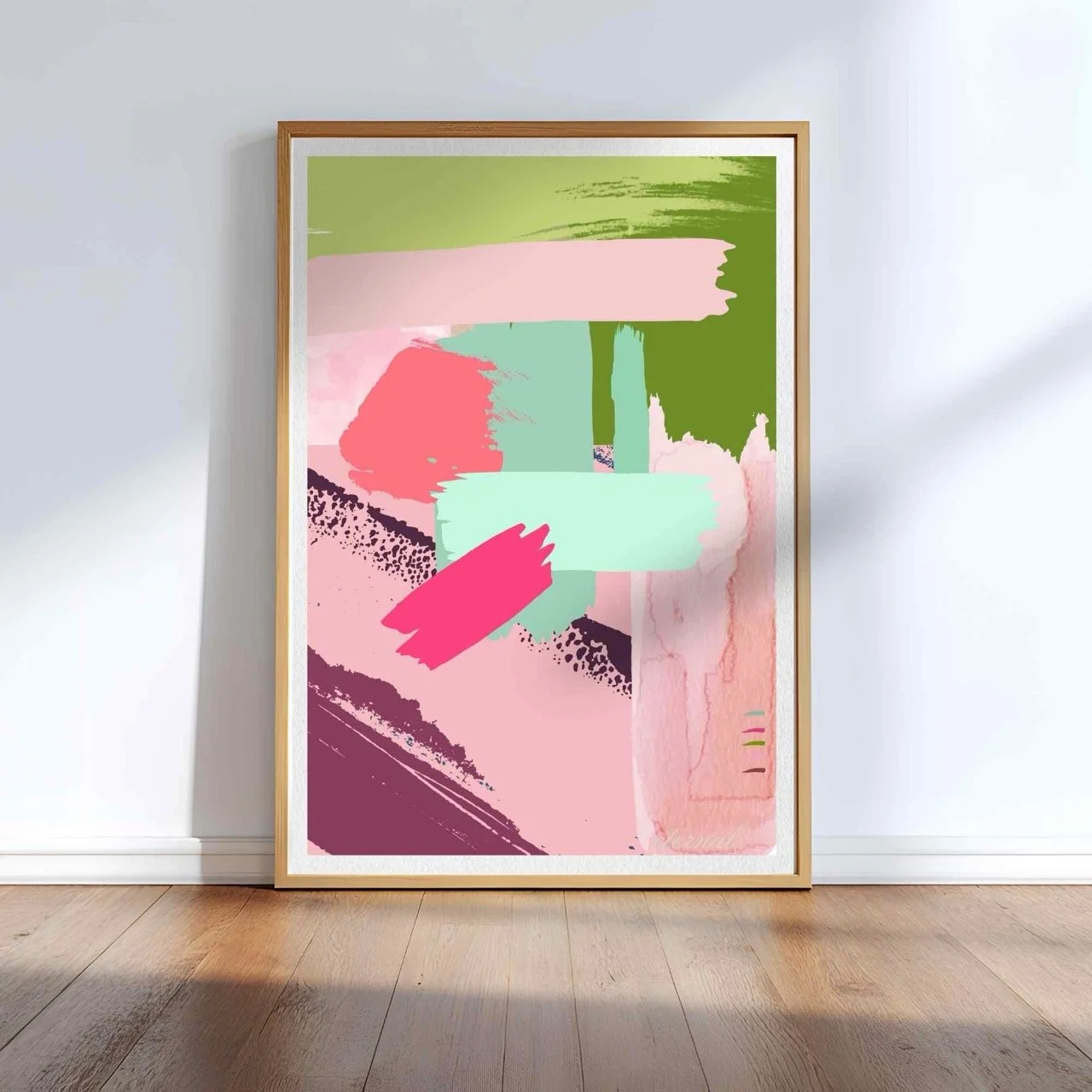 Modern Abstract Brushstrokes in Pink Art Print - Sydney Artist, Eternal Art Prints - Eternal Art & Design