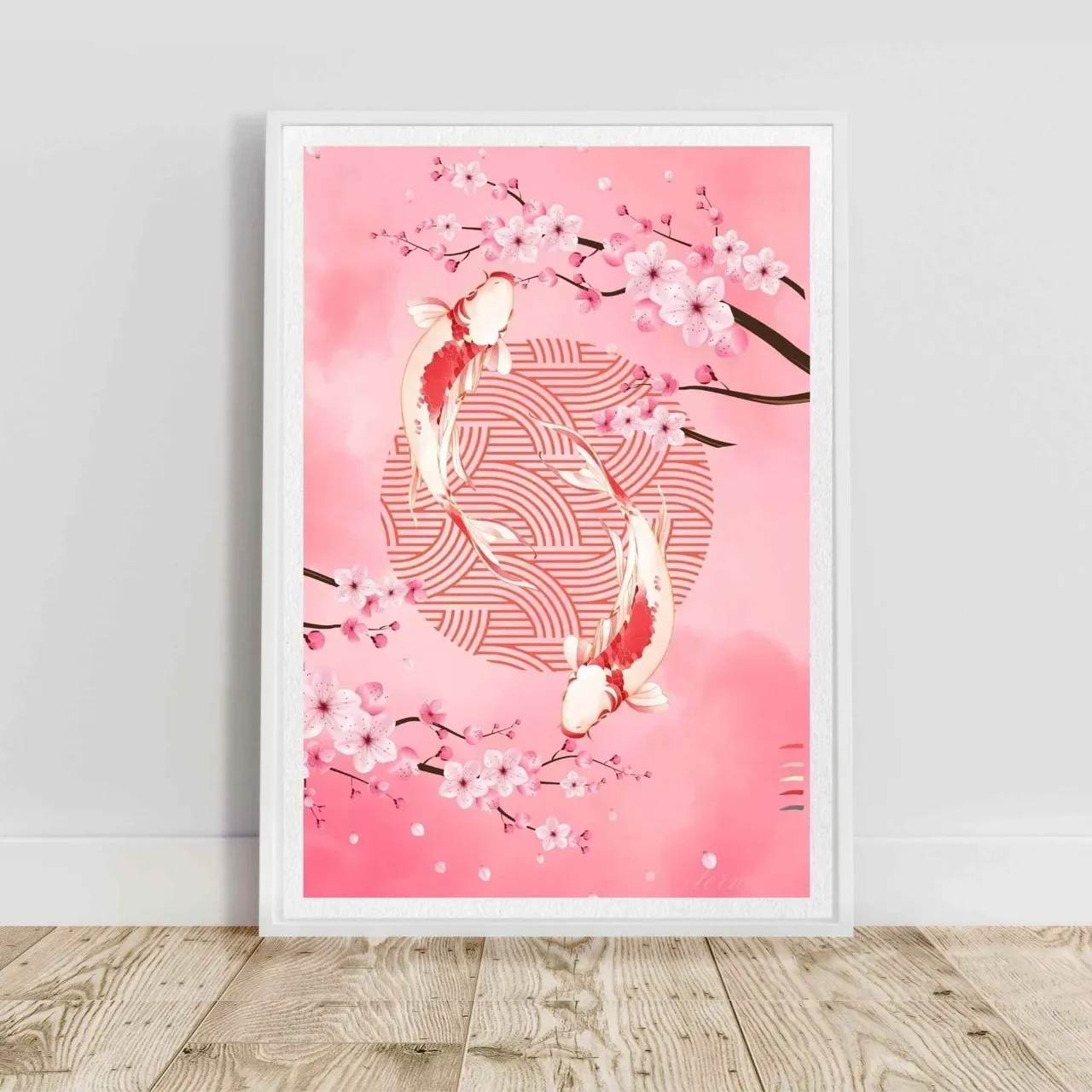 white framed koi cherry blossom I10003 Large cnr_converted.webp