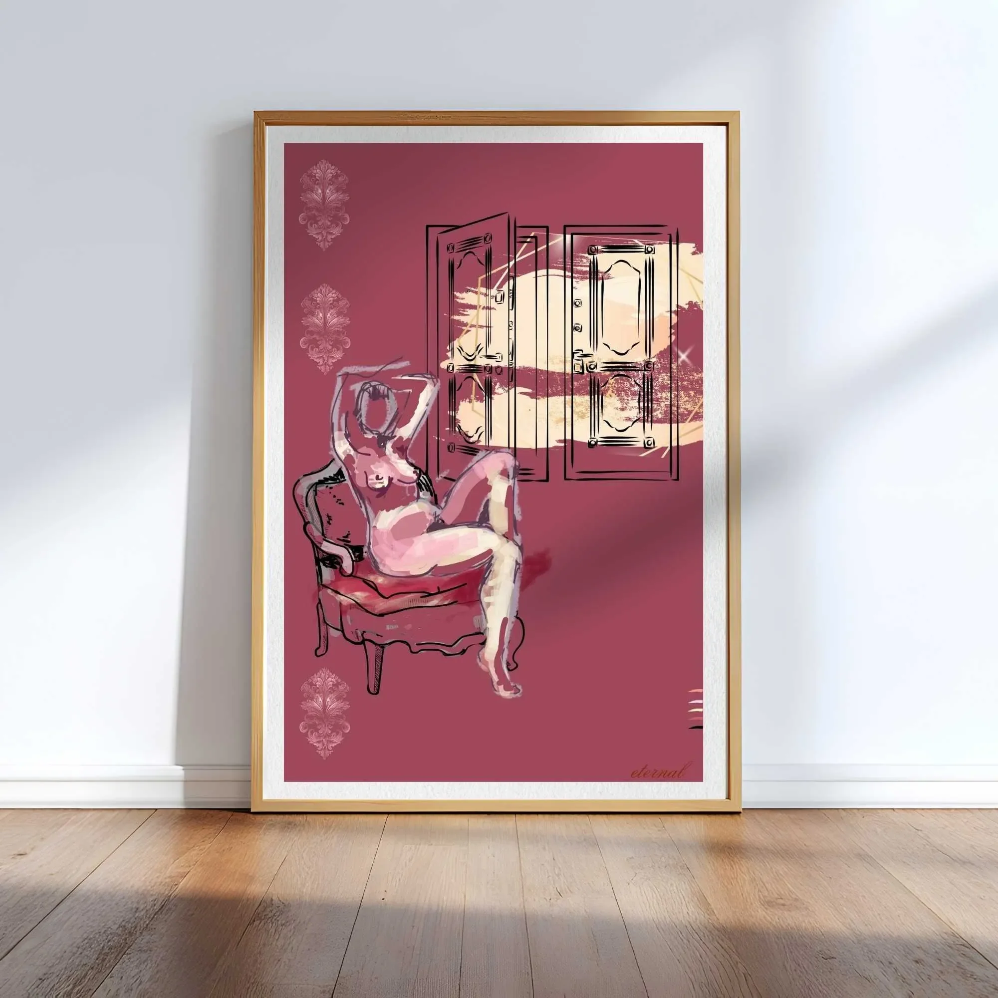 Female Figure Nude Tranquil Seated Art Print, Sydney Artist - Eternal Art Prints