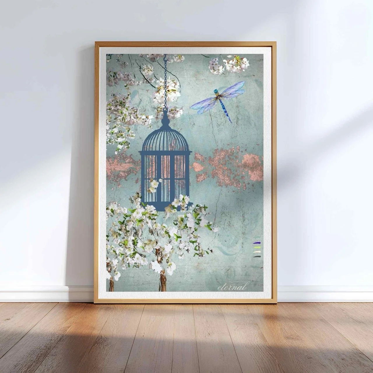 Hanging Birdcage Botanical Print French-Inspired - Special Edition Wall Art Eternal Art Prints - Eternal Art & Design