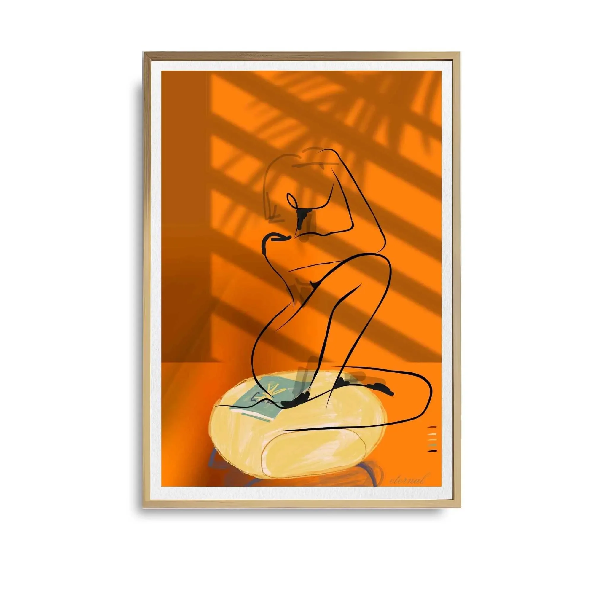 oak framed figure print. N10032 wht bg_converted.webp