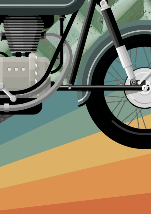 Retro Ride: Vintage Motorbike Print - Sydney Artist, Eternal Art & Design - Eternal Art & Design