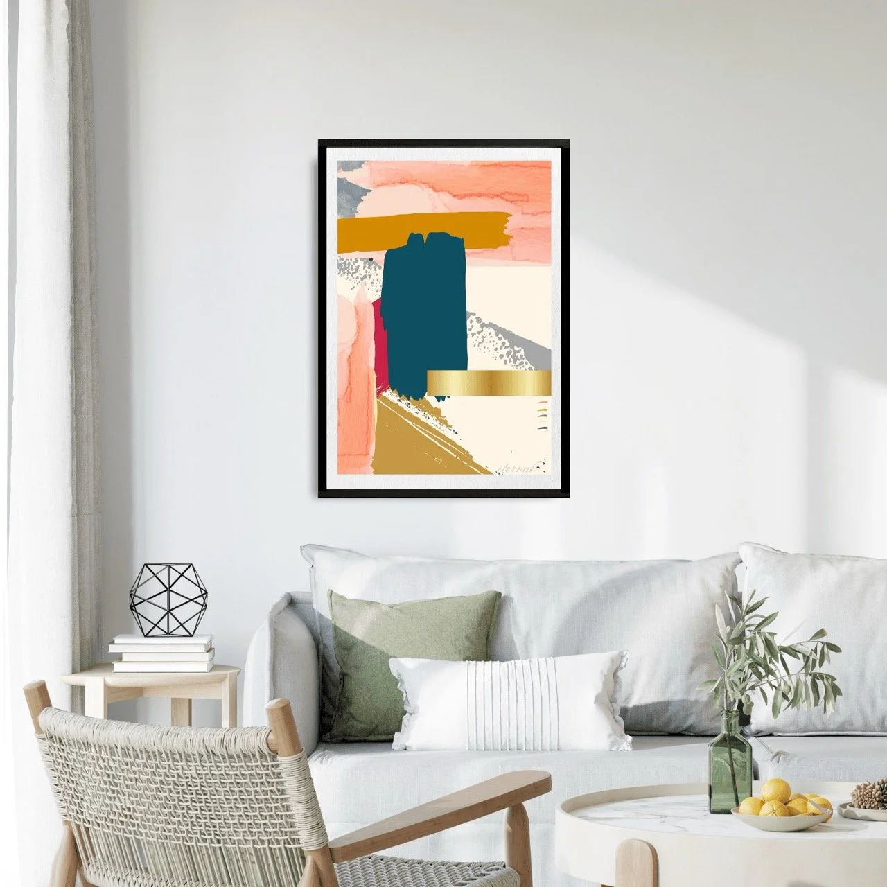 Modern Abstract Brushstrokes with Gold Art Print - Sydney Artist, Eternal Art Prints - Eternal Art & Design