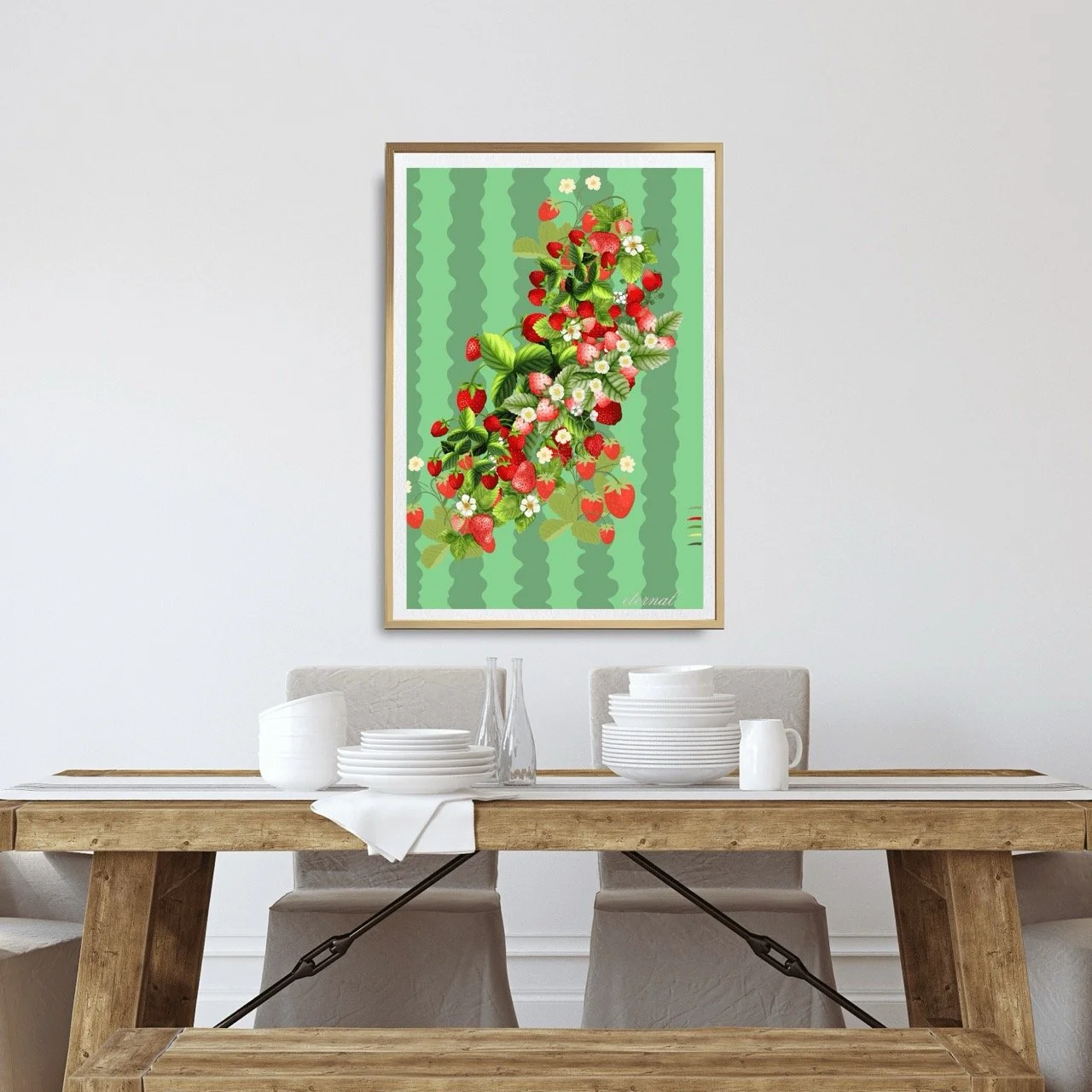 Strawberry Delight Botanical Print - Special Edition Wall Art Eternal Art Prints - Eternal Art & Design