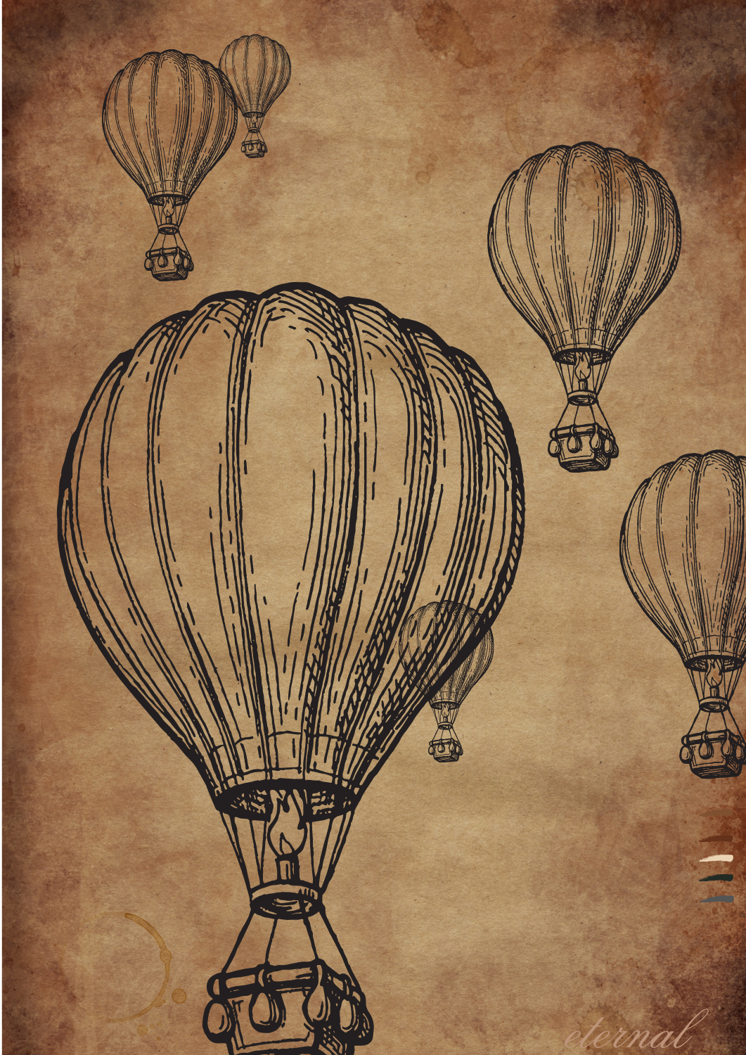 Hot Air Balloons Wall Art Print , Eternal Art Prints