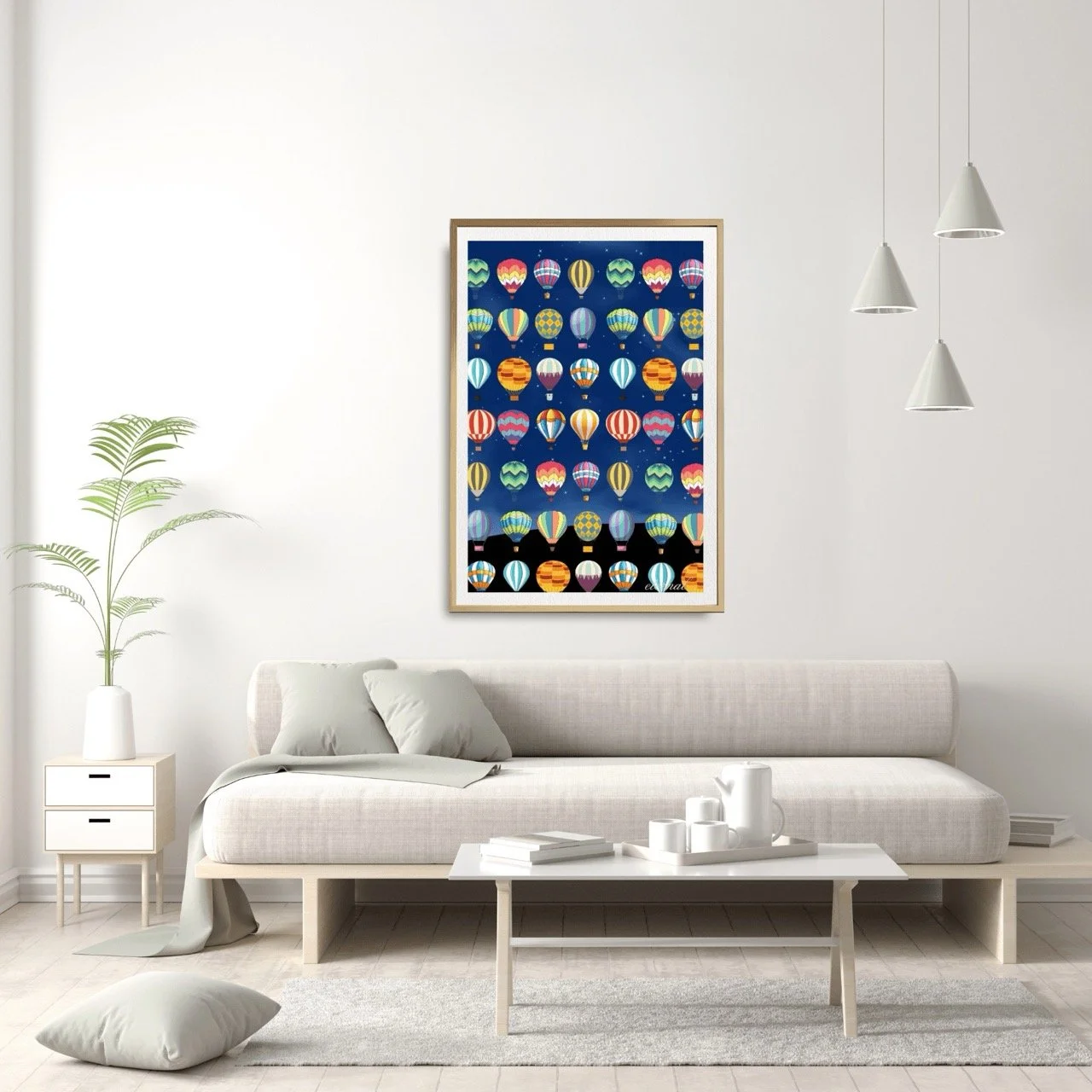 Starry Night Balloon Adventure Art Print - Sydney Artist, Eternal Art Prints - Eternal Art & Design
