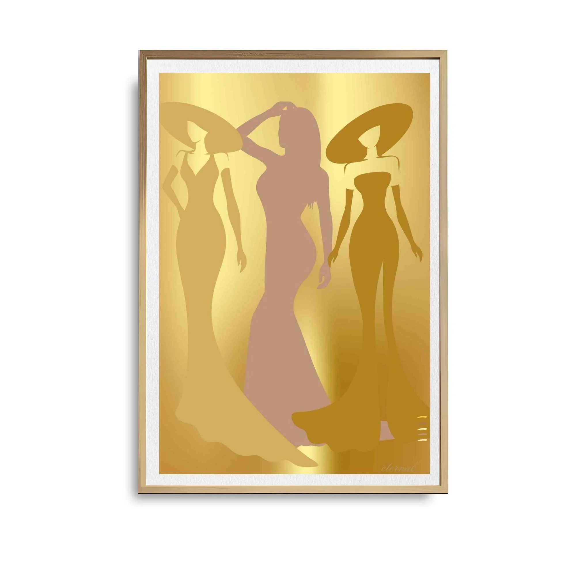 Female Stage Icons in Gold Art Print - Sydney Artist, Eternal Art Prints - Eternal Art & Design