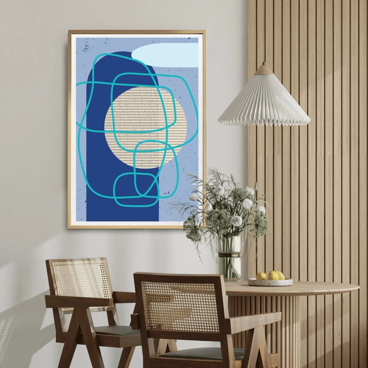 Abstract Modern Lines in Blue Art Print - Sydney Artist, Eternal Art Prints - Eternal Art & Design