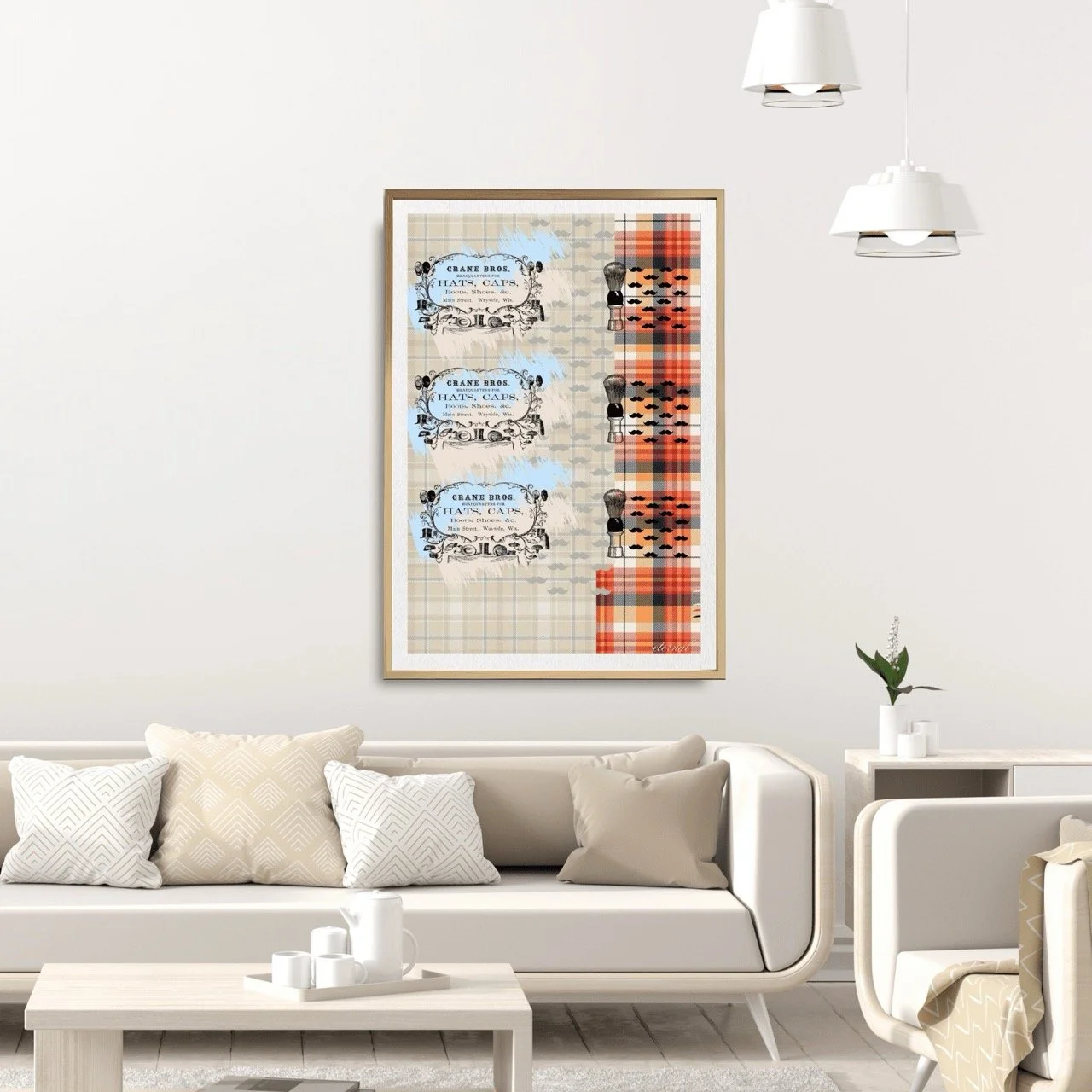 Retro-inspired Top Hat & Moustache Print - Sydney Artist, Eternal Art Prints - Eternal Art & Design