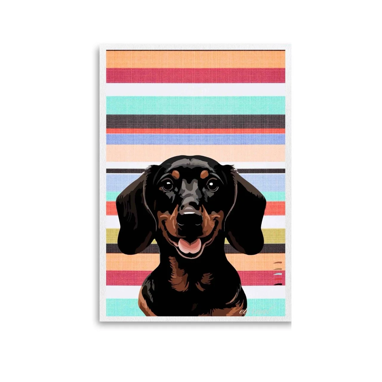 Dachshund Dog with Stripes Wall Art Print - Sydney Artist, Eternal Art Prints - Eternal Art & Design