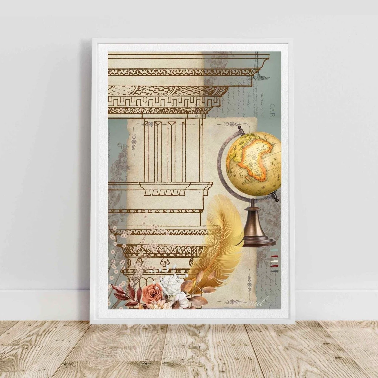 Vintage Architecture & Botanical Gold Print - Special Edition Wall Art Eternal Art Prints - Eternal Art & Design