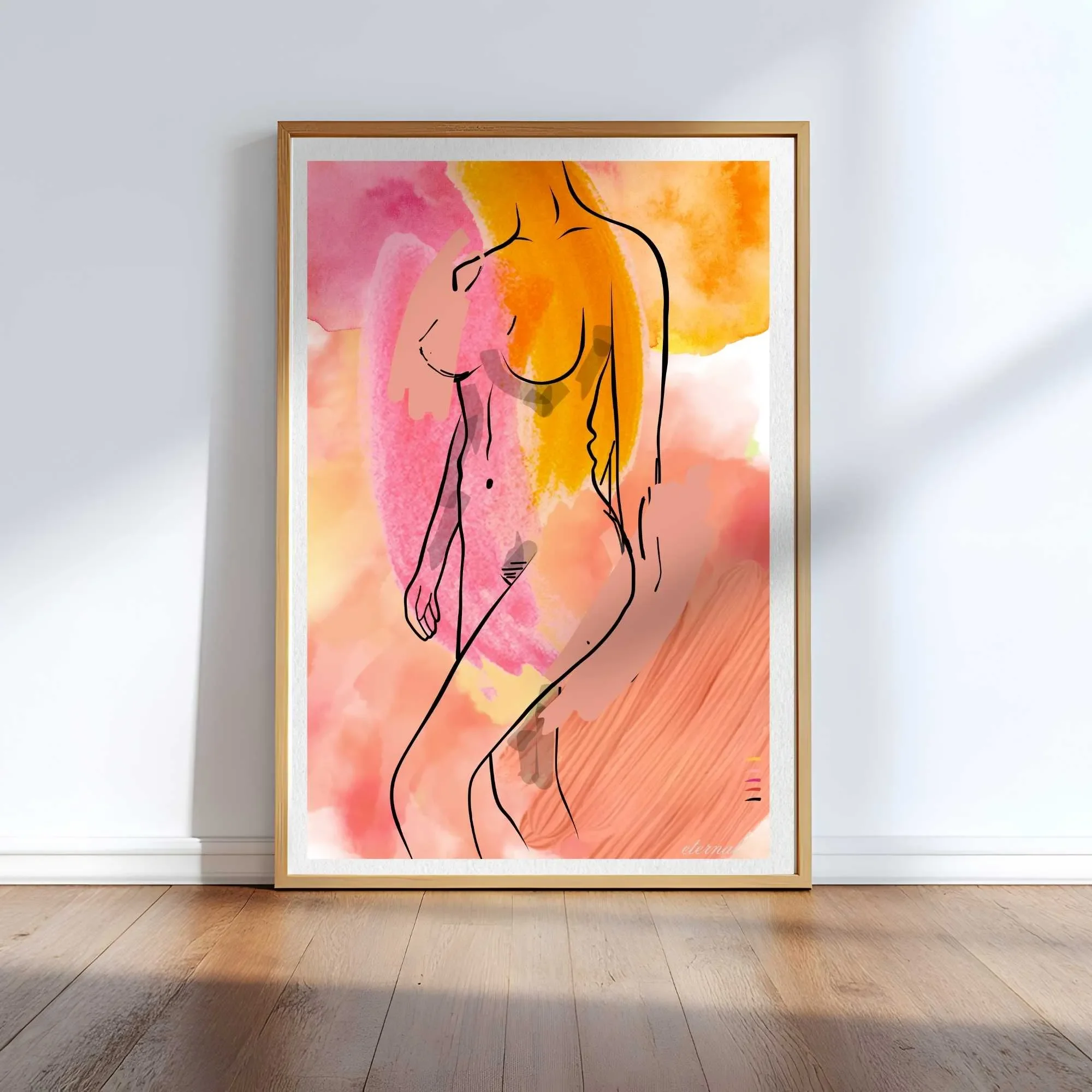 oak framed nude sketch N10015 cnr_converted.webp