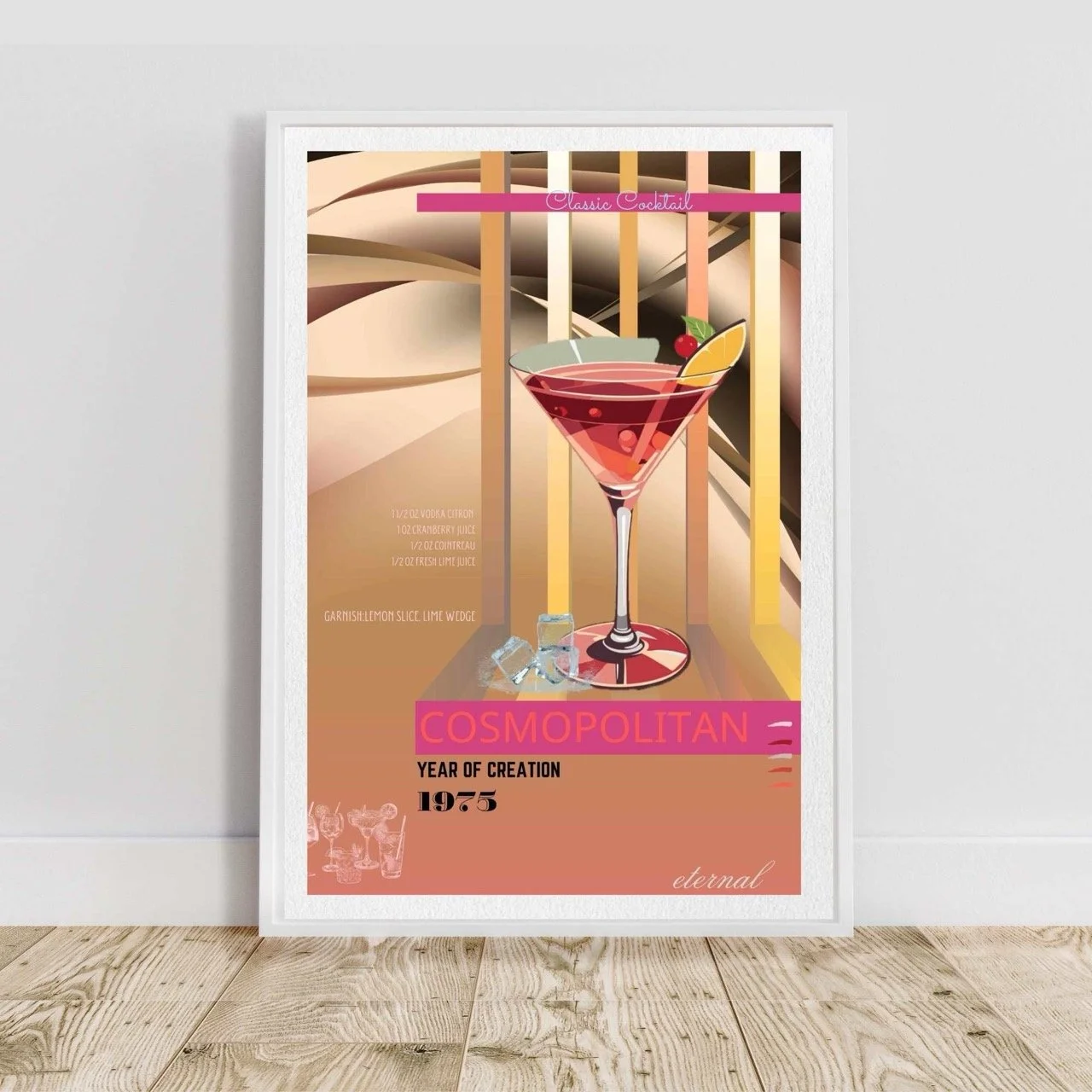 Cosmopolitan Cocktail Culture Wall Art Print, Eternal Art Prints