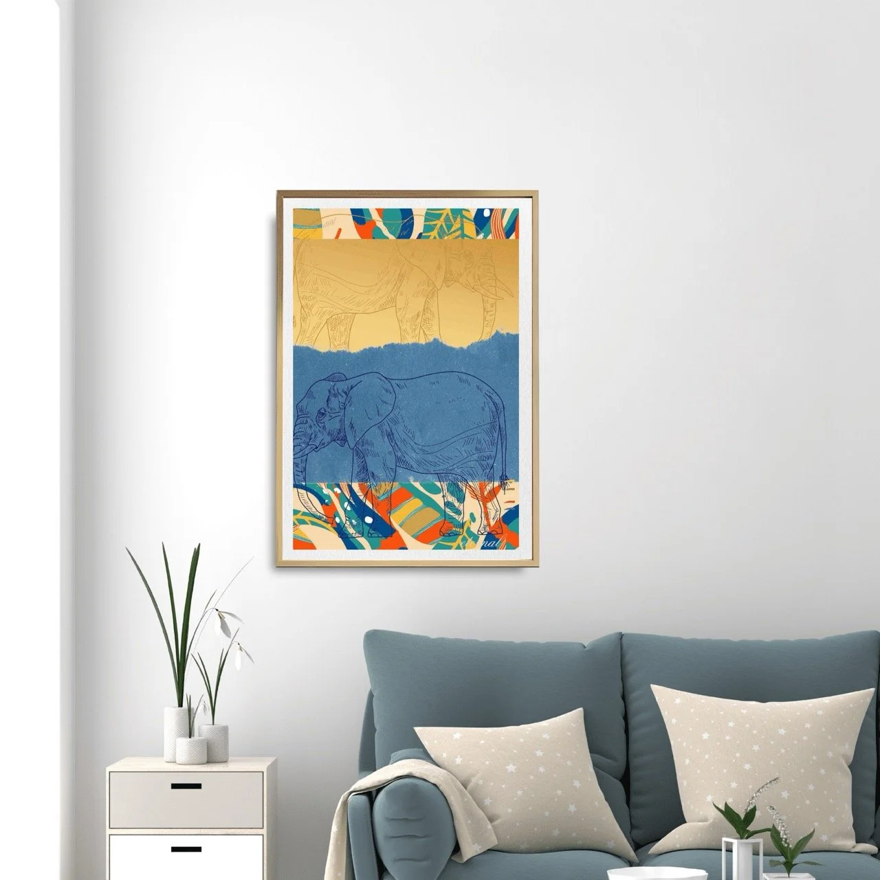 Elephant with Tribal Pattern Wall Art - Eternal Art & Design