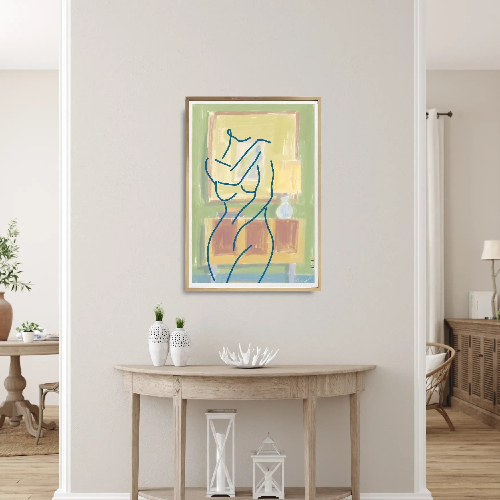 oak framed figure print. N10005_converted.webp