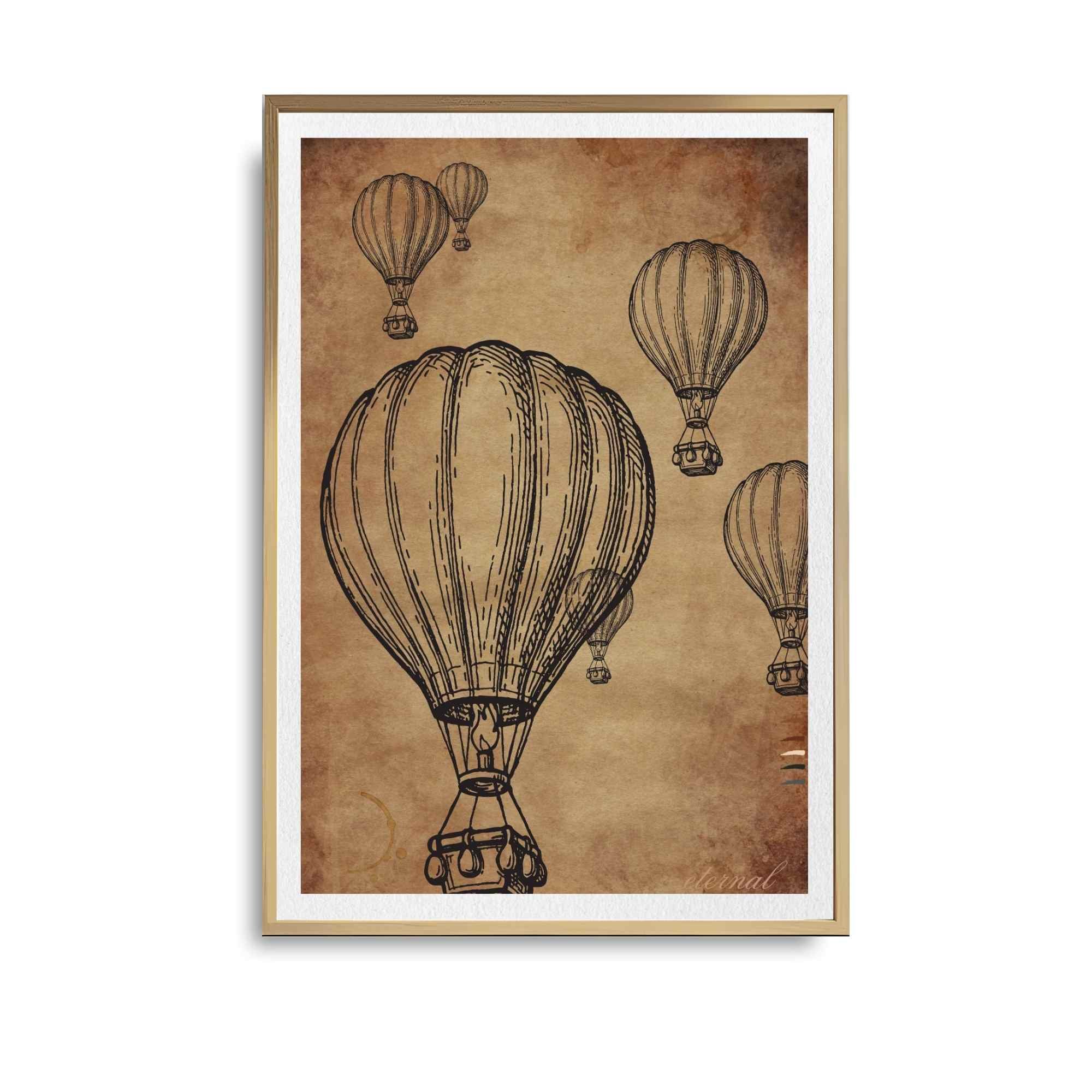 Hot Air Balloons Wall Art Print , Eternal Art Prints - Eternal Art & Design