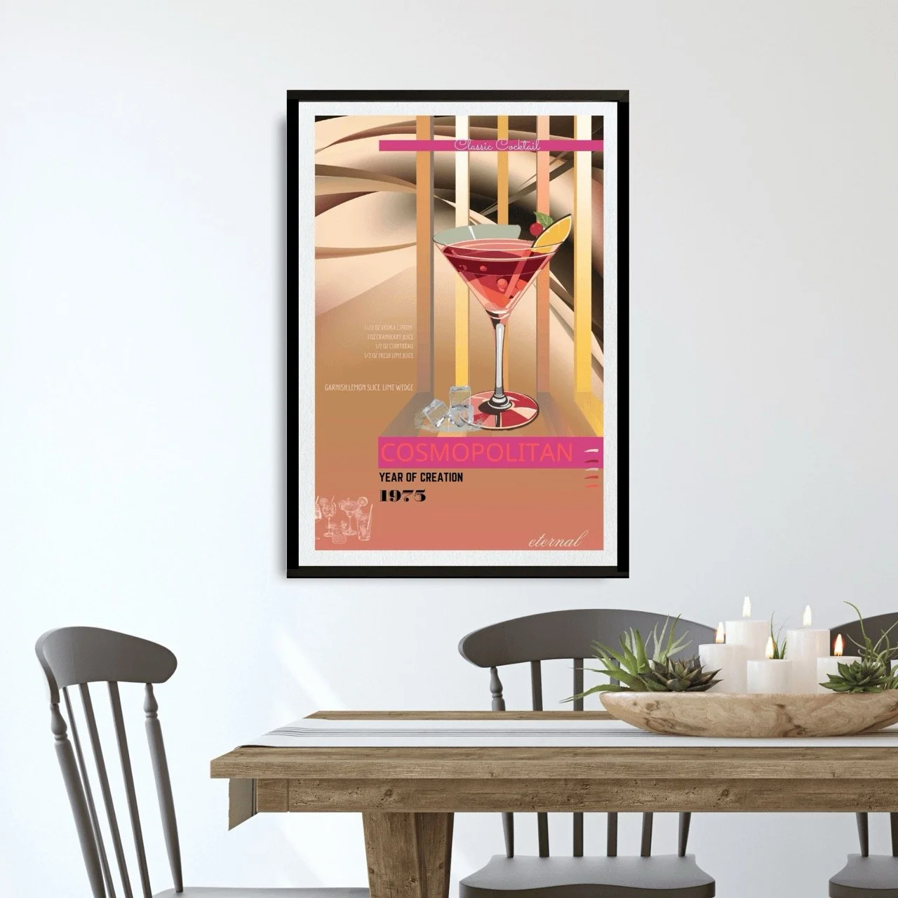 Cosmopolitan Cocktail Culture Wall Art Print, Eternal Art Prints - Eternal Art & Design