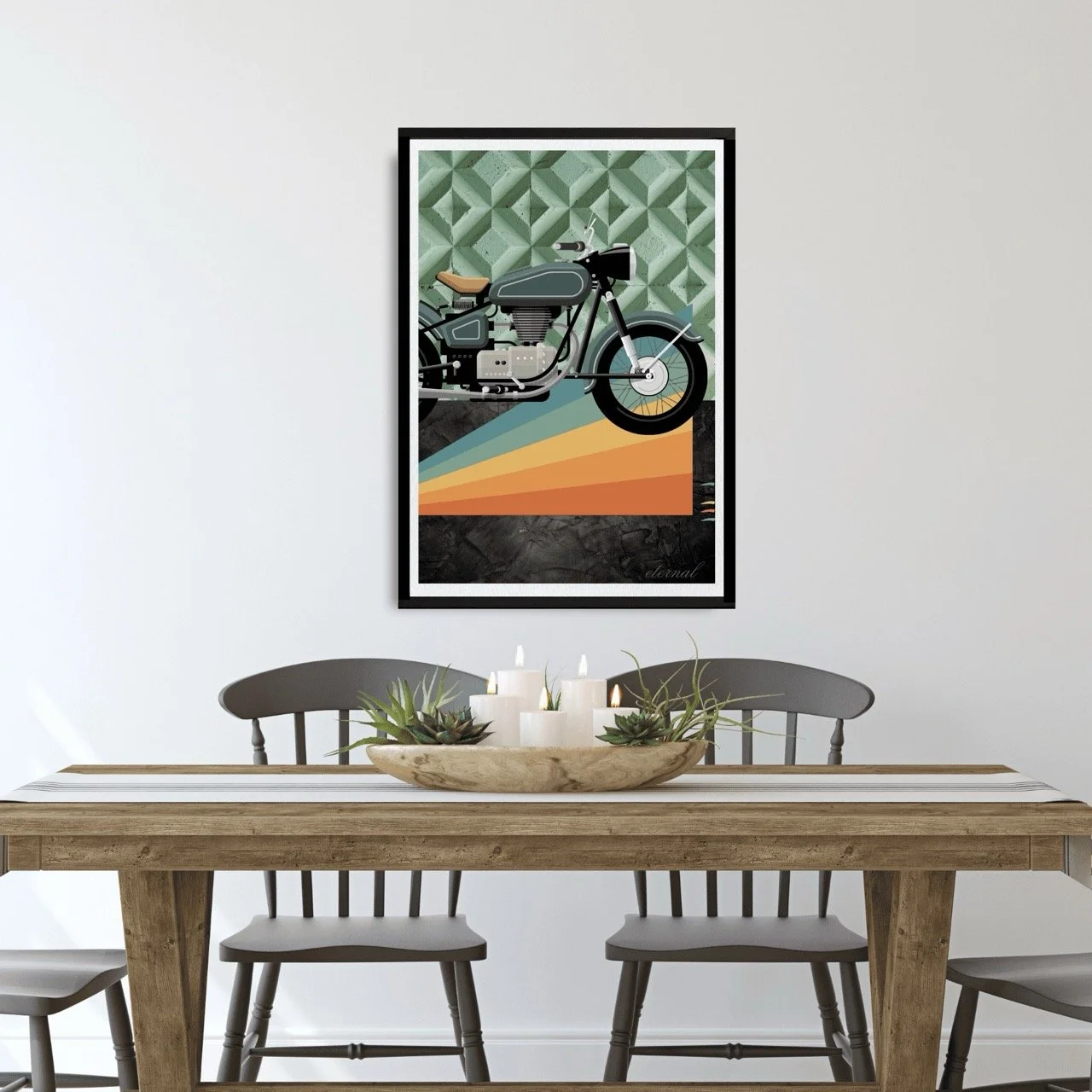 Retro Ride: Vintage Motorbike Print - Sydney Artist, Eternal Art Prints - Eternal Art & Design