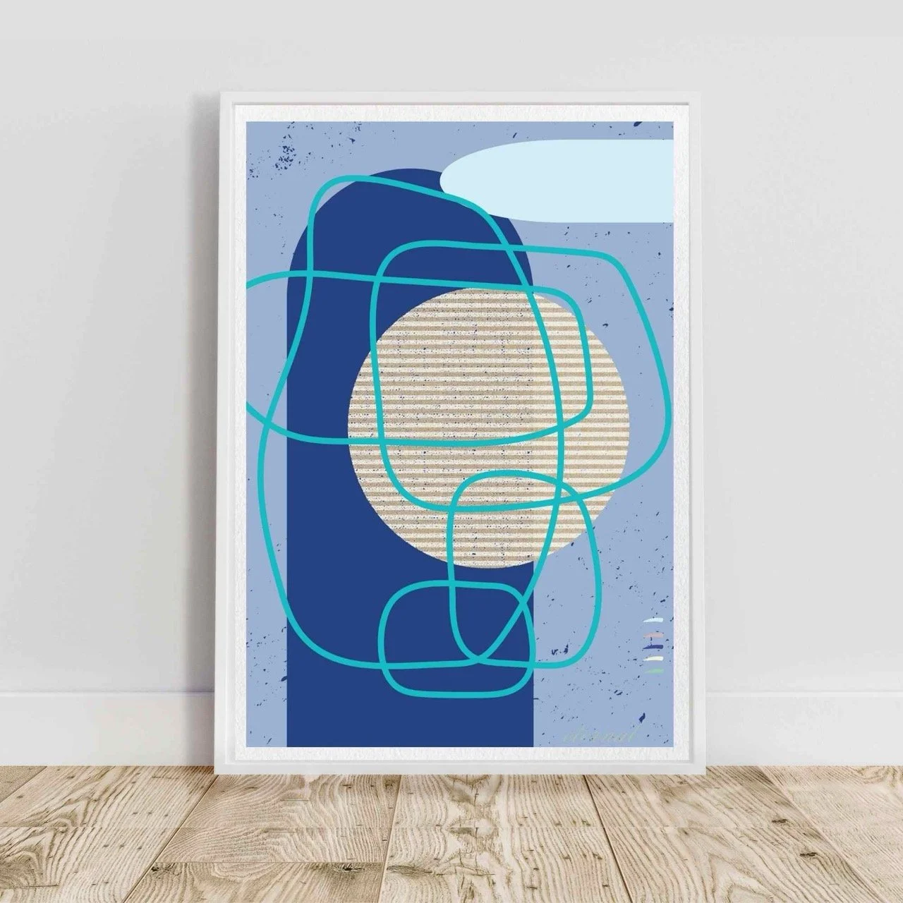 Abstract Modern Lines in Blue Art Print - Sydney Artist, Eternal Art Prints - Eternal Art & Design