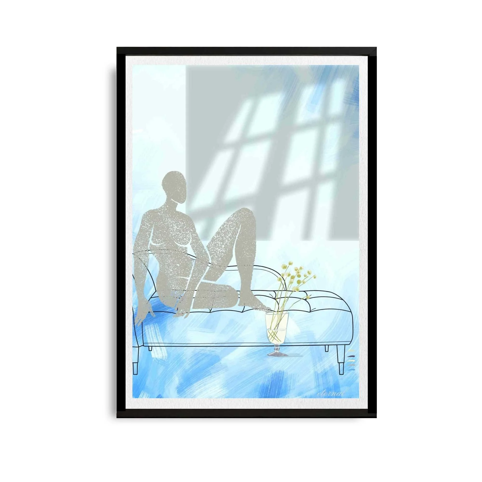 Tranquil Muse: Seated Female Nude Art Print, Sydney Artist - Eternal Art Prints - Eternal Art & Design