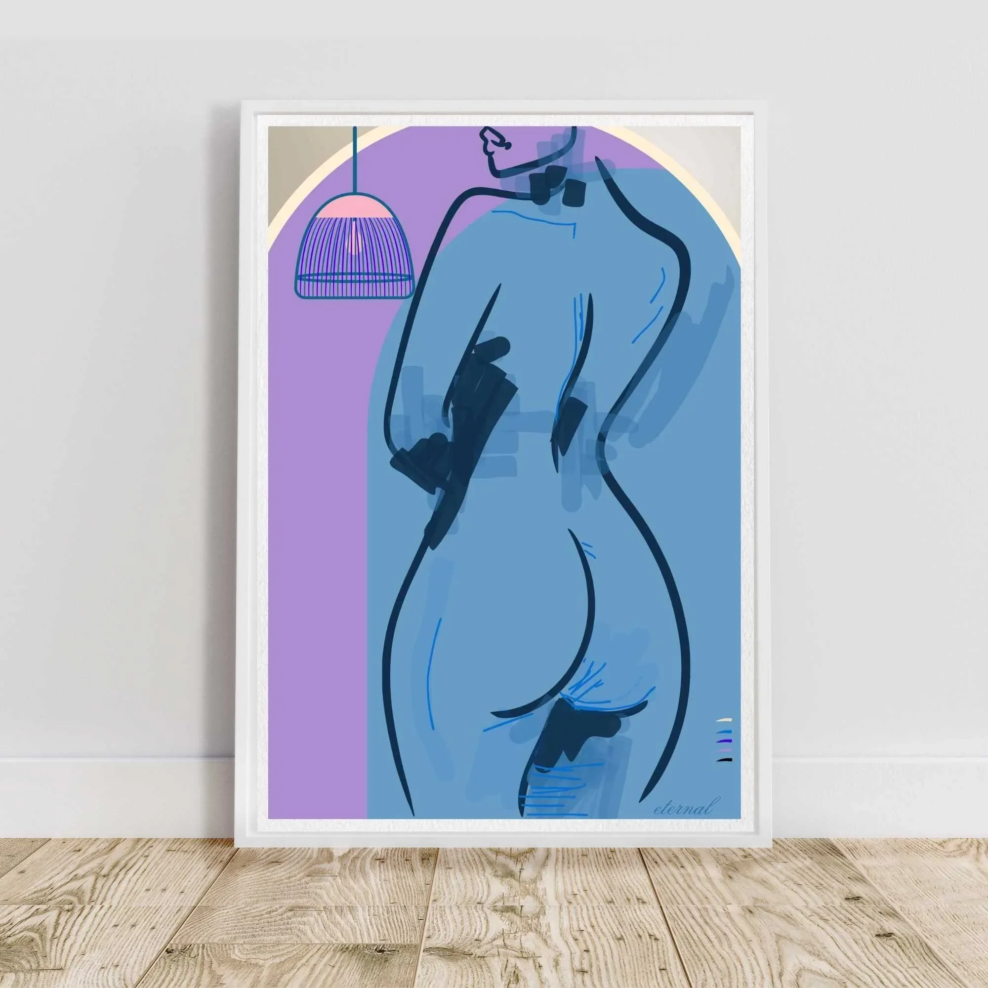 white framed nude sketch N10029 cnr_converted.webp