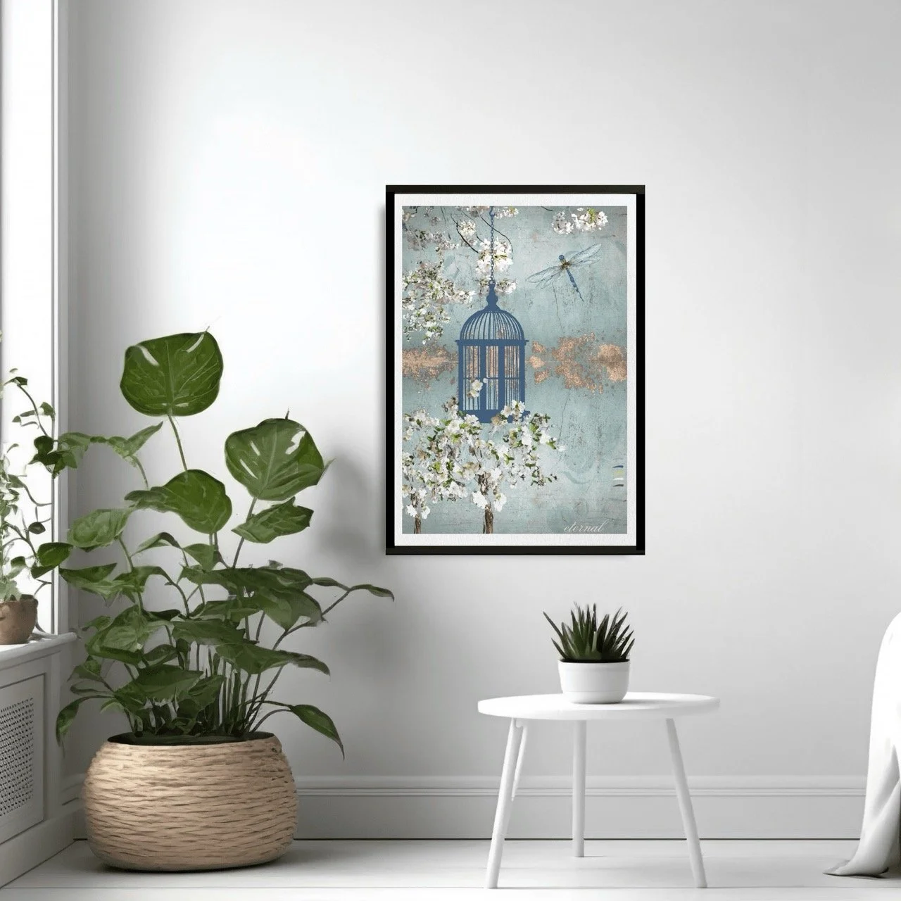 Hanging Birdcage Botanical Print French-Inspired - Special Edition Wall Art Eternal Art Prints - Eternal Art & Design