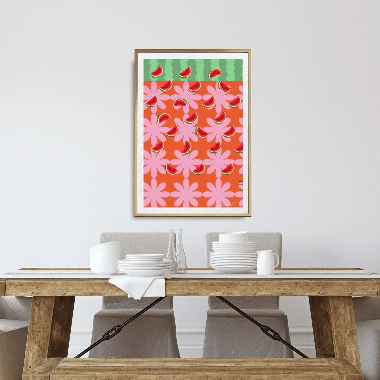 Watermelon Retro Kitchen Wall Art Print, Eternal Art Prints - Eternal Art & Design