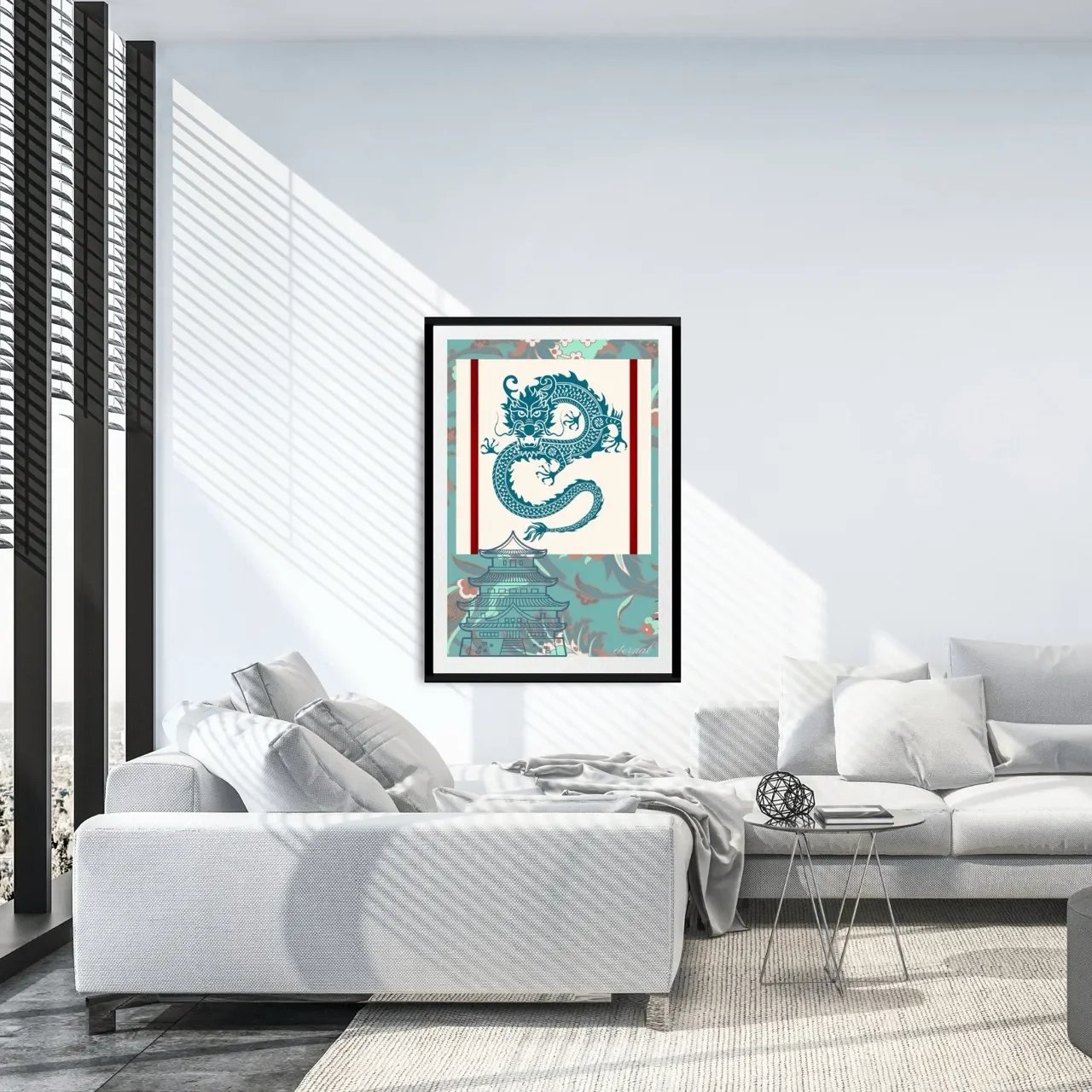 black framed oriental print. I10009 (2) Large_converted.webp