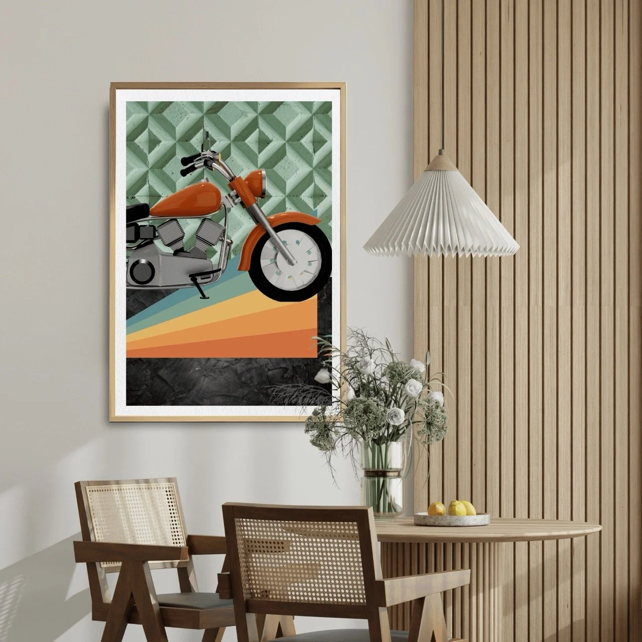 Retro Motorcycle Art Print - Sydney Artist, Eternal Art Prints - Eternal Art & Design