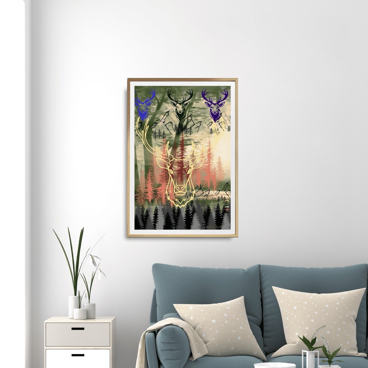Stag Deer in Woodlands Wall Art, Eternal Art Prints - Eternal Art & Design