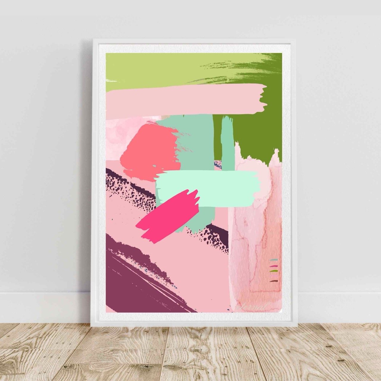 Modern Abstract Brushstrokes in Pink Art Print - Sydney Artist, Eternal Art Prints - Eternal Art & Design