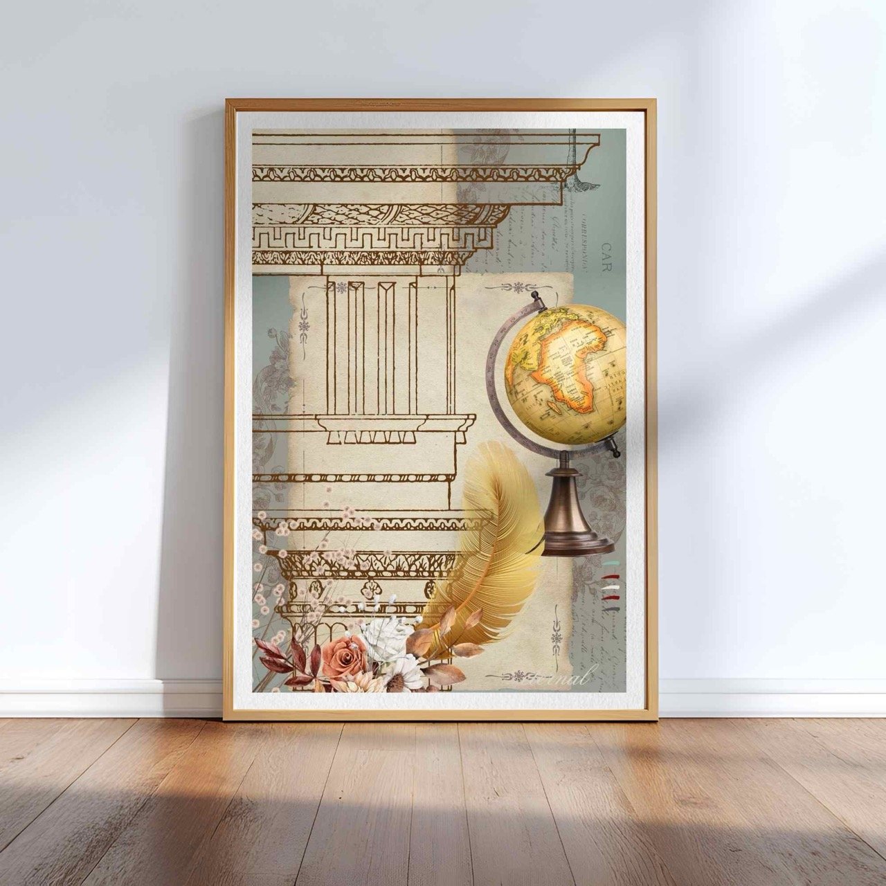 Vintage Architecture & Botanical Gold Print - Special Edition Wall Art Eternal Art Prints - Eternal Art & Design