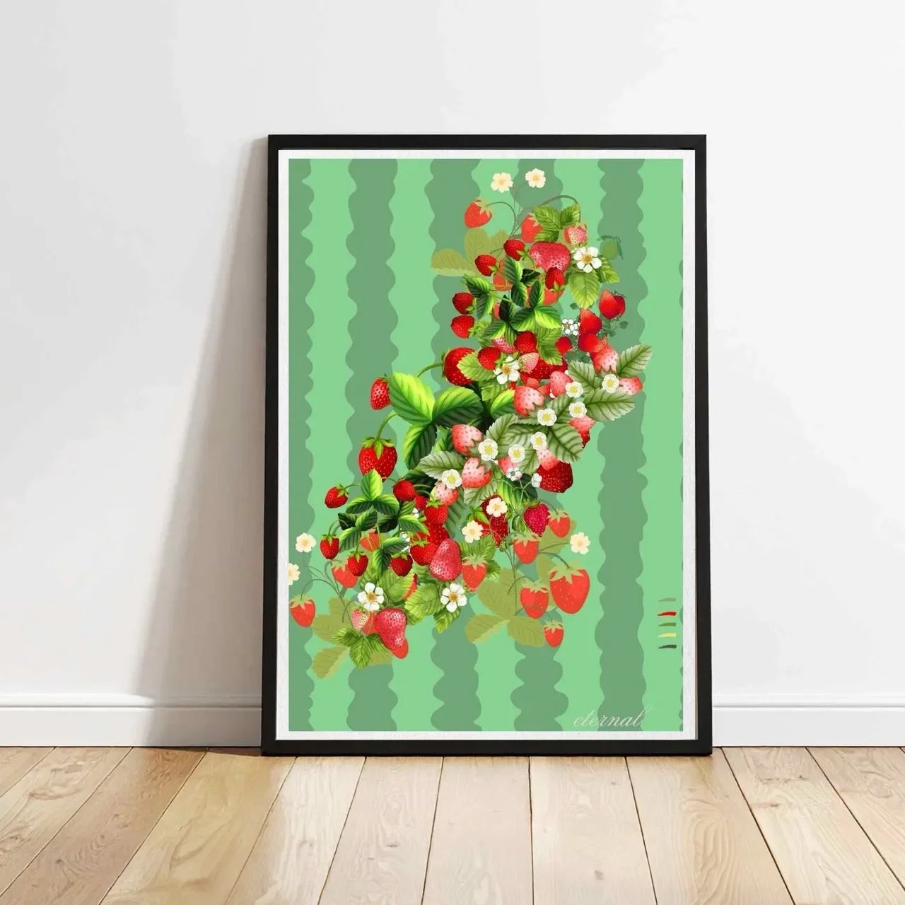 Strawberry Fizz Retro Wall Art Print, Eternal Art Prints