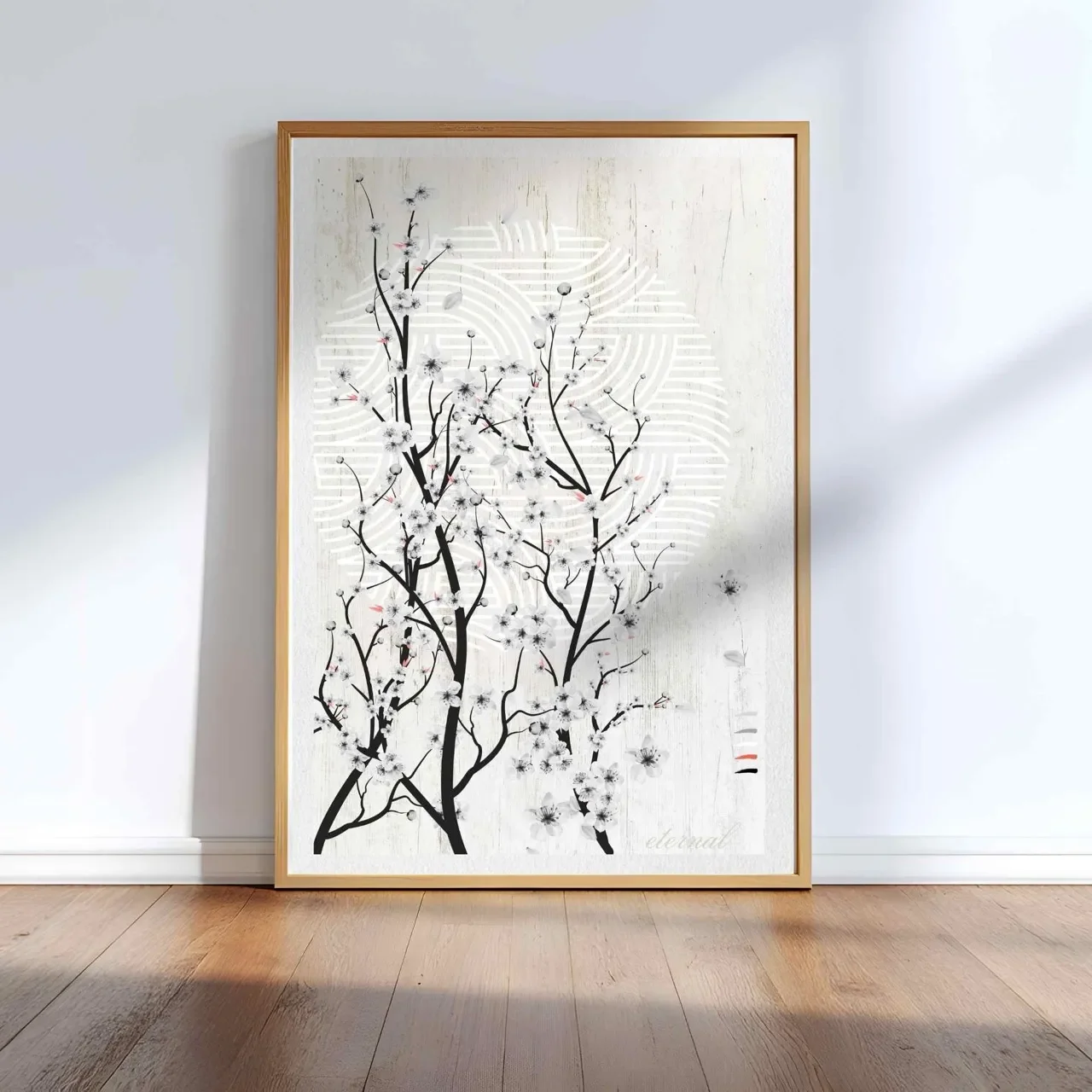 Oriental Cherry Blossom Zen Wall Art Print , Eternal Art Prints