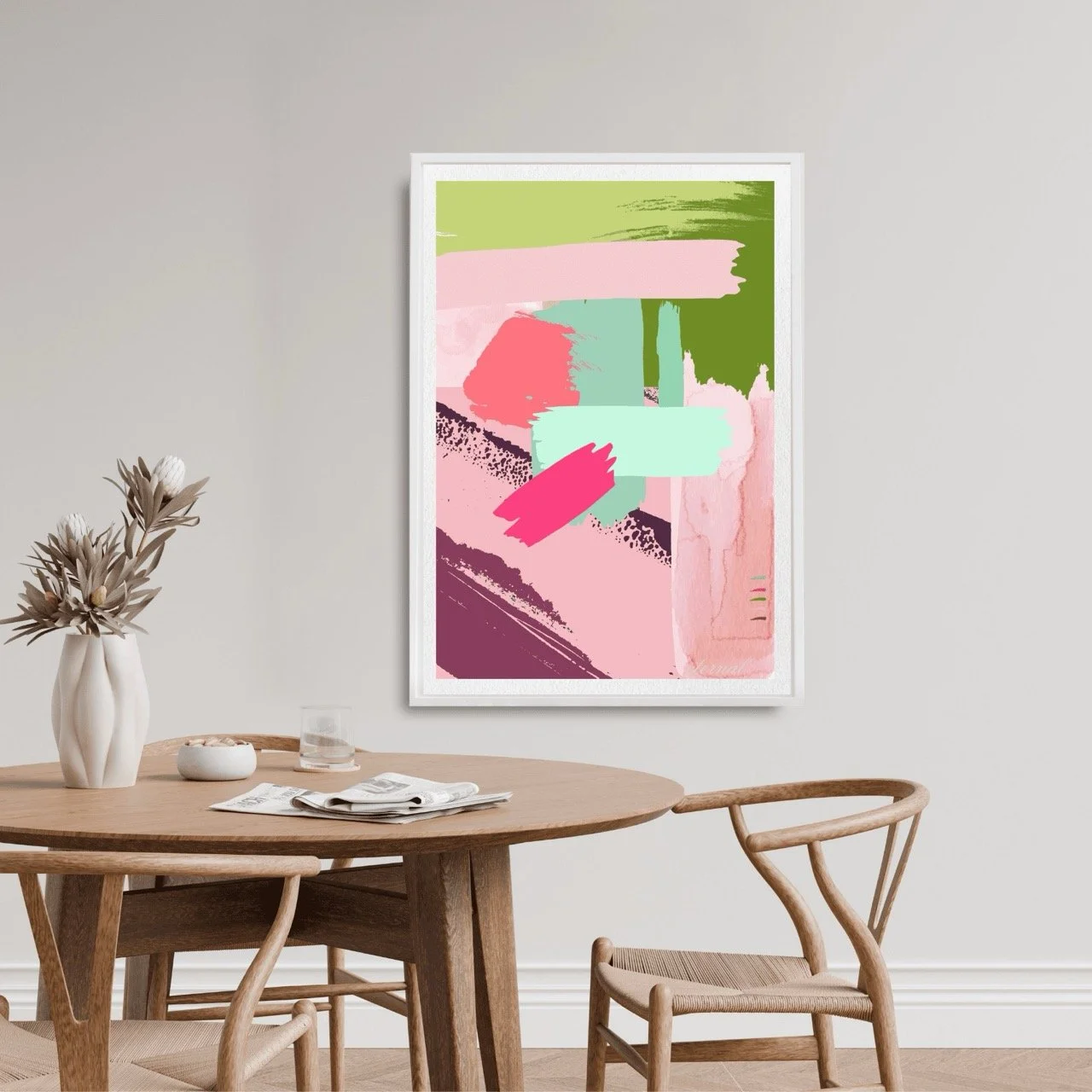 Modern Abstract Brushstrokes in Pink Art Print - Sydney Artist, Eternal Art Prints - Eternal Art & Design