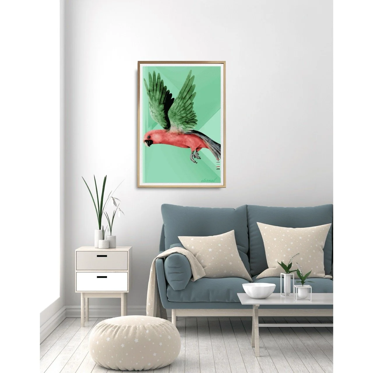Parrot Bird Flight Wall Art Print - Sydney Artist, Eternal Art Prints - Eternal Art & Design
