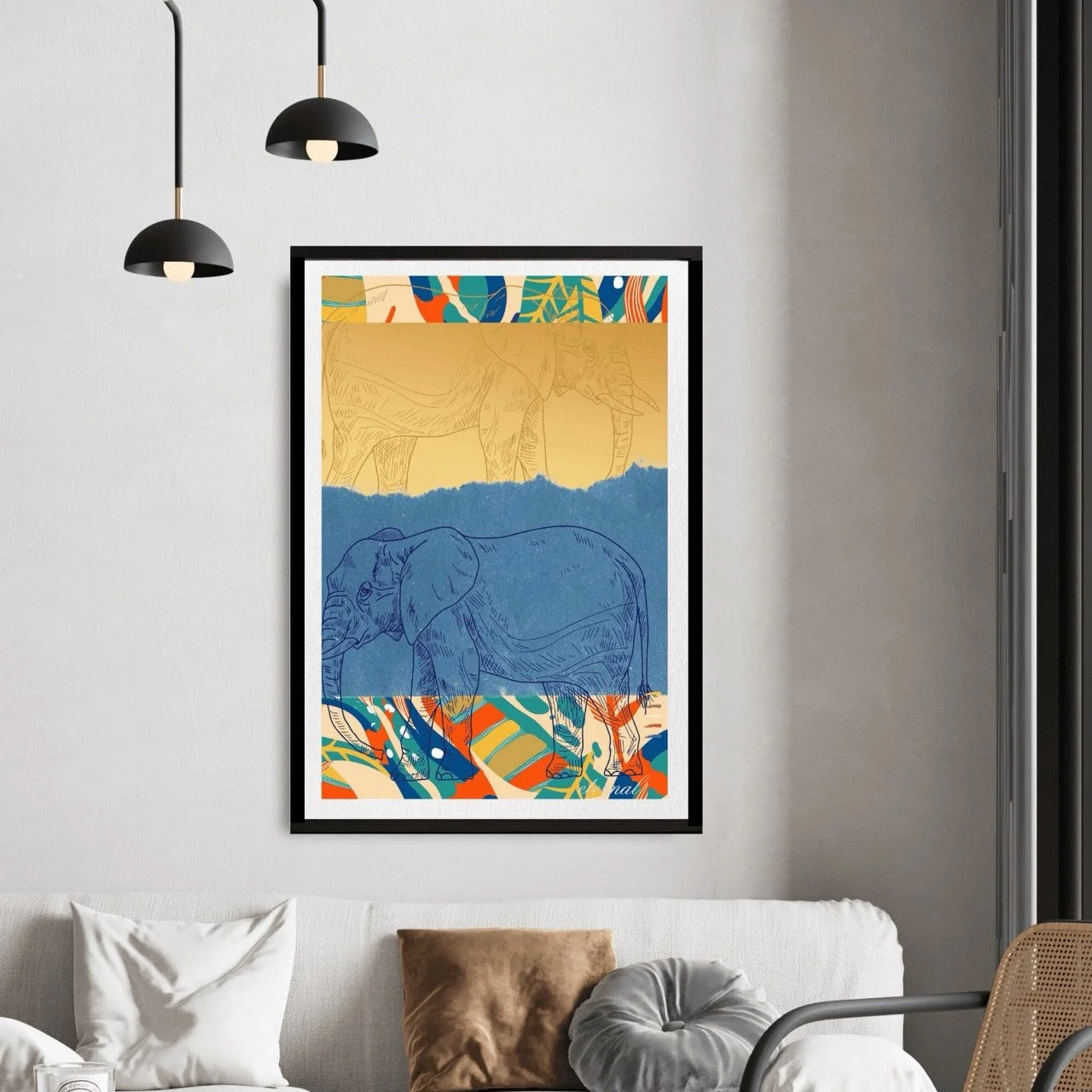 Elephant with Tribal Pattern Wall Art - Eternal Art & Design