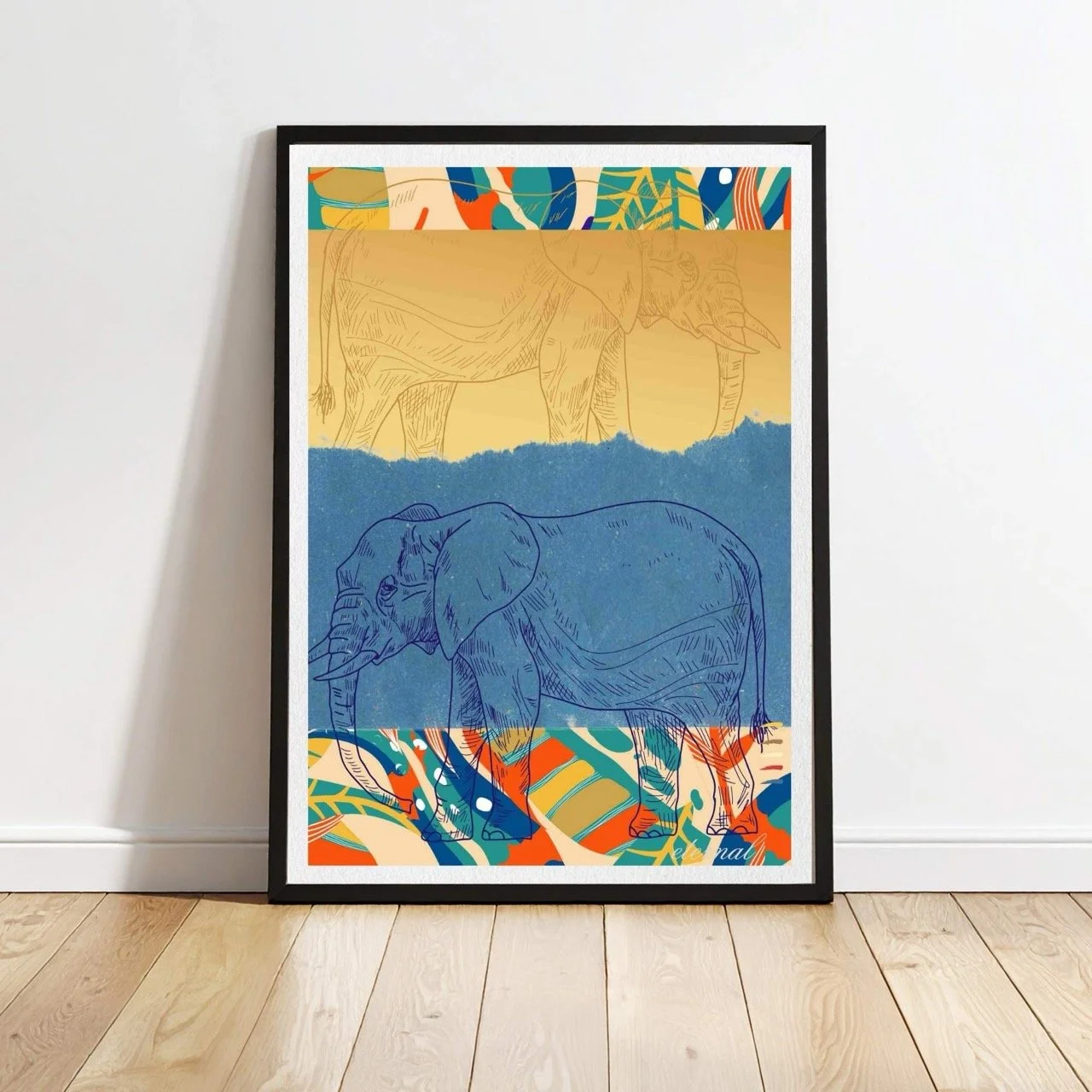 Elephant with Tribal Pattern Wall Art - Eternal Art & Design
