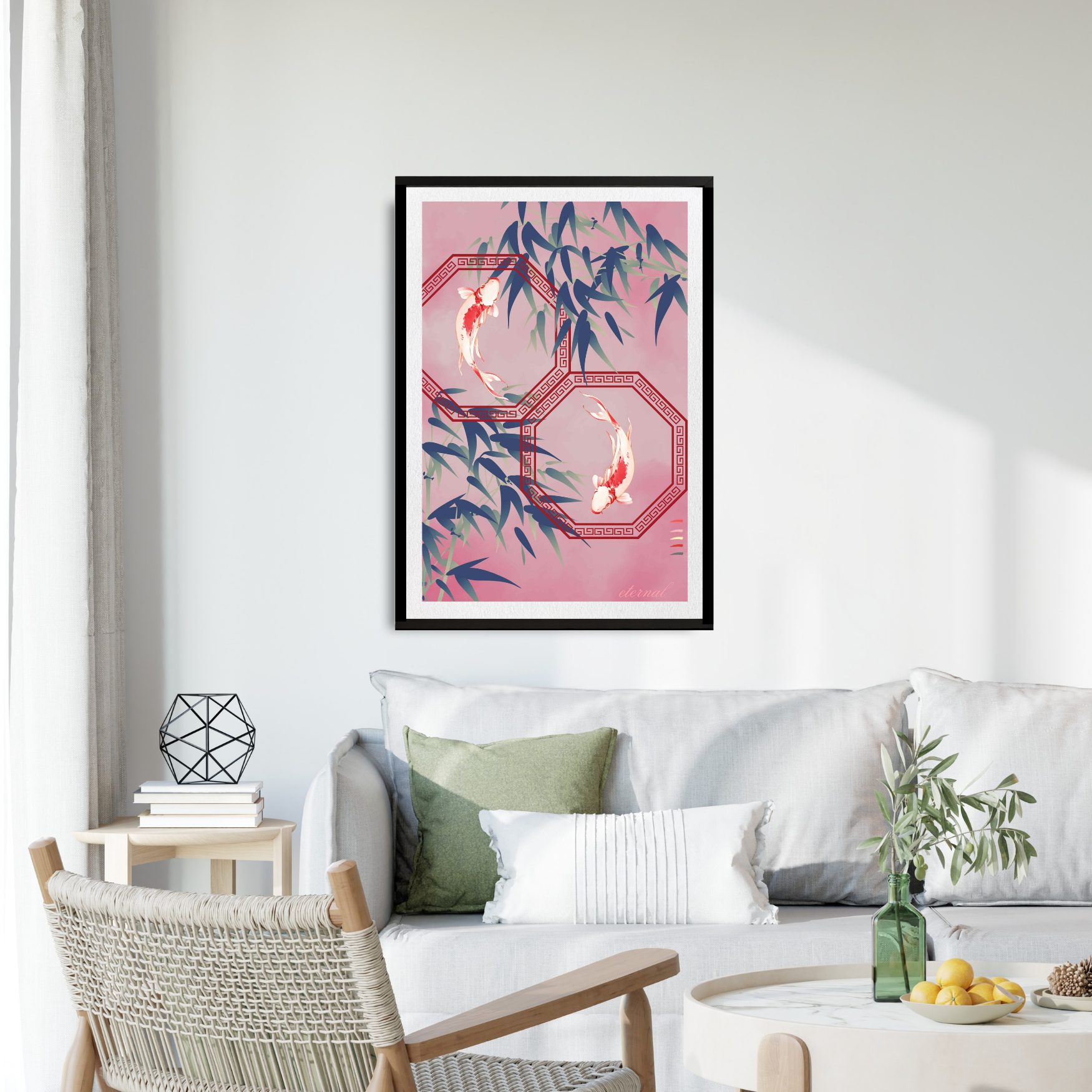 Koi and Bamboo Wall Art Print, Eternal Art Prints - Eternal Art & Design