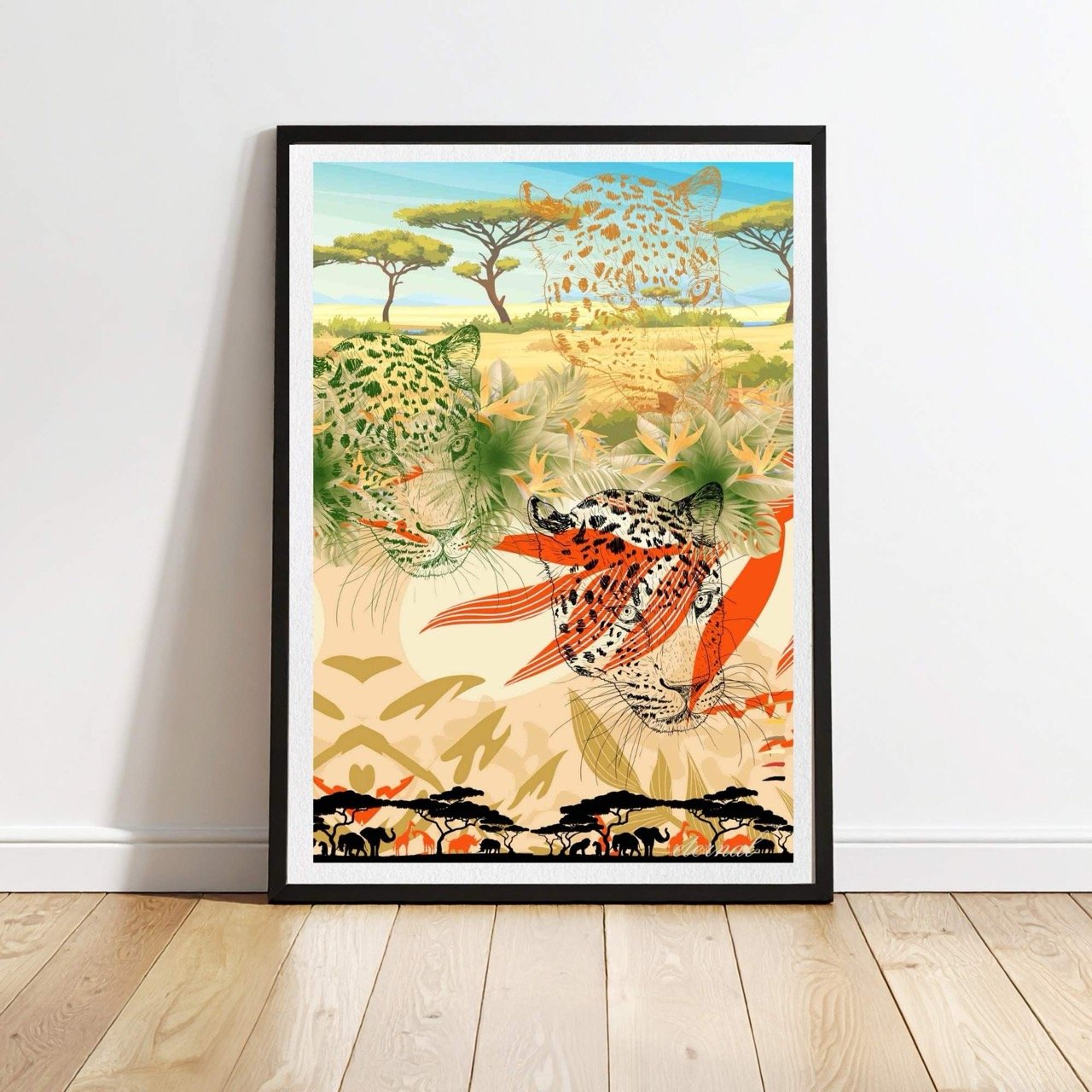 Cheetah on the Savannah Plains Wall Art Print, Eternal Art Prints