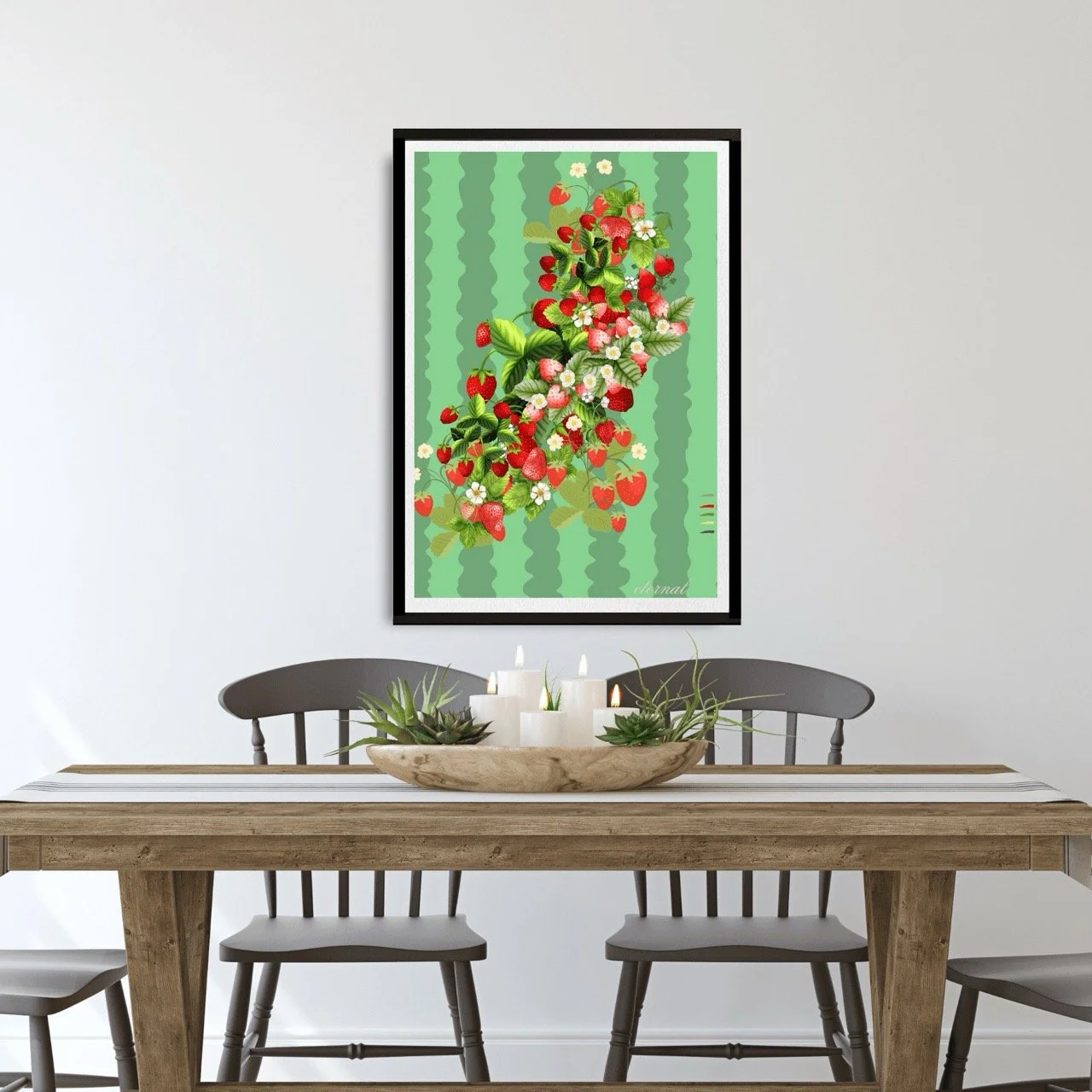 Strawberry Delight Botanical Print - Special Edition Wall Art Eternal Art Prints - Eternal Art & Design