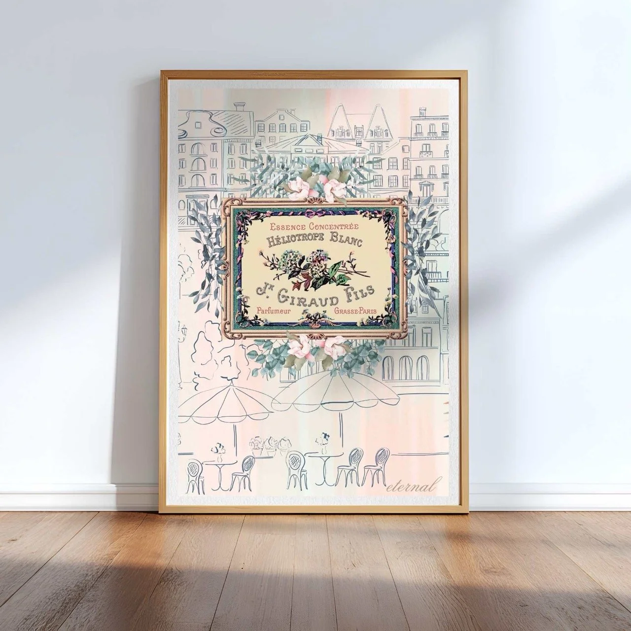Parisian Cityscape Botanical Print - Special Edition Wall Art Eternal Art Prints