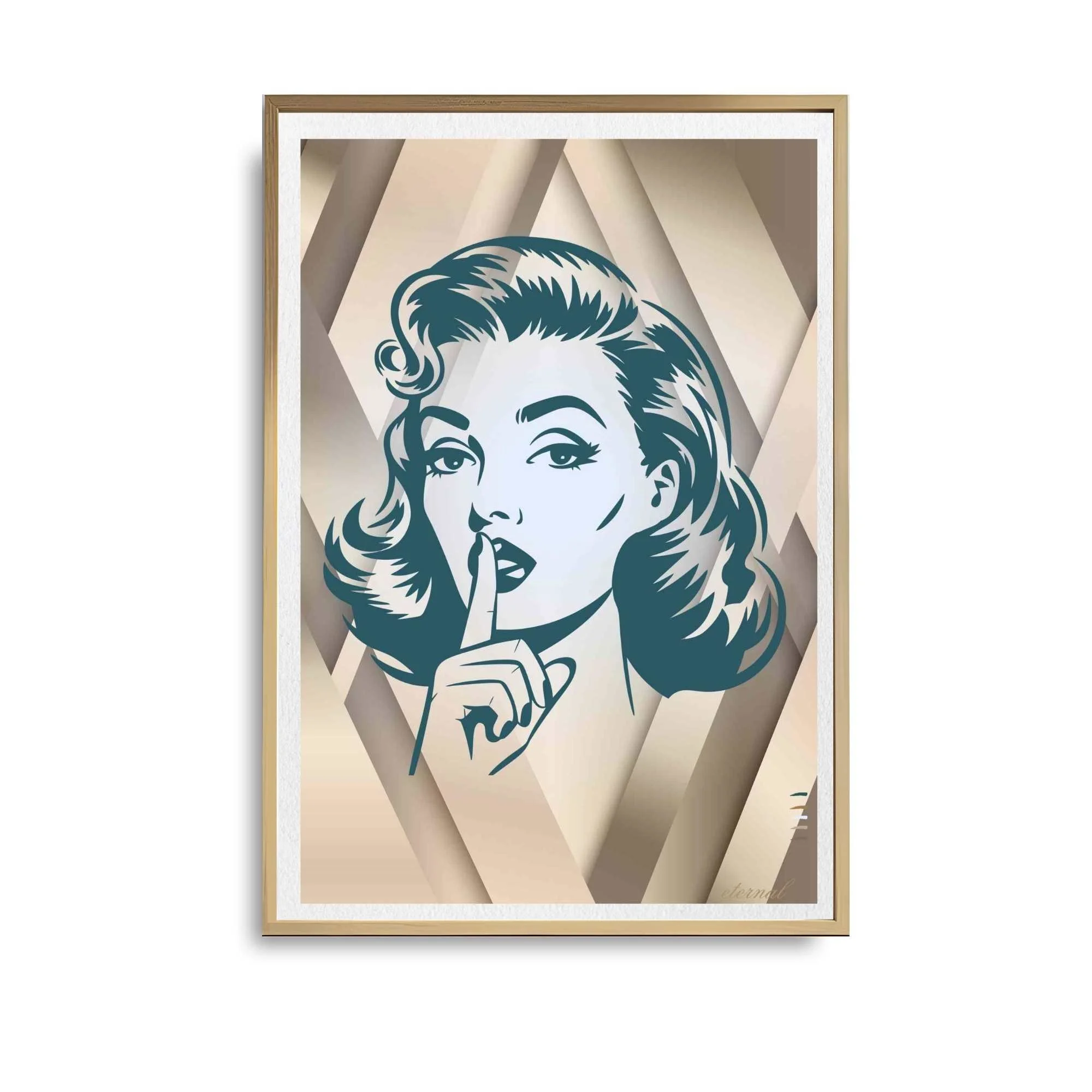 Shh Retro Female Icon Art Print - Sydney Artist, Eternal Art Prints - Eternal Art & Design