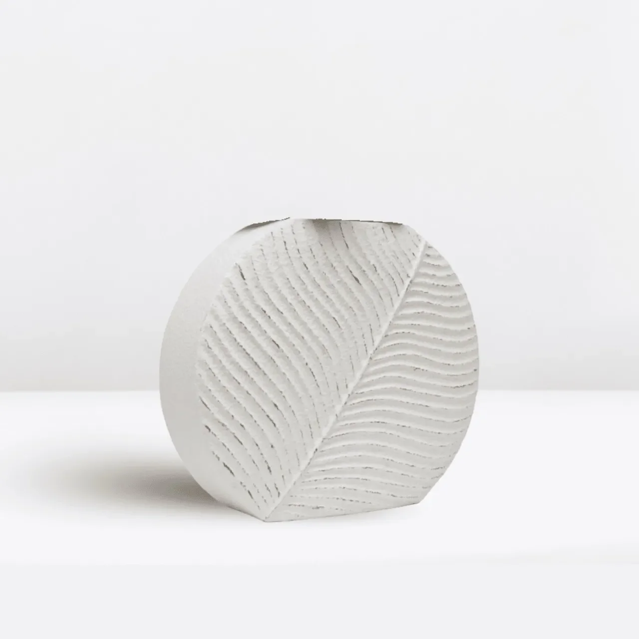 Modern Textured White Vase - Metal Minimalist Tabletop Decor (28.5cm) - Eternal Art & Design Sydney